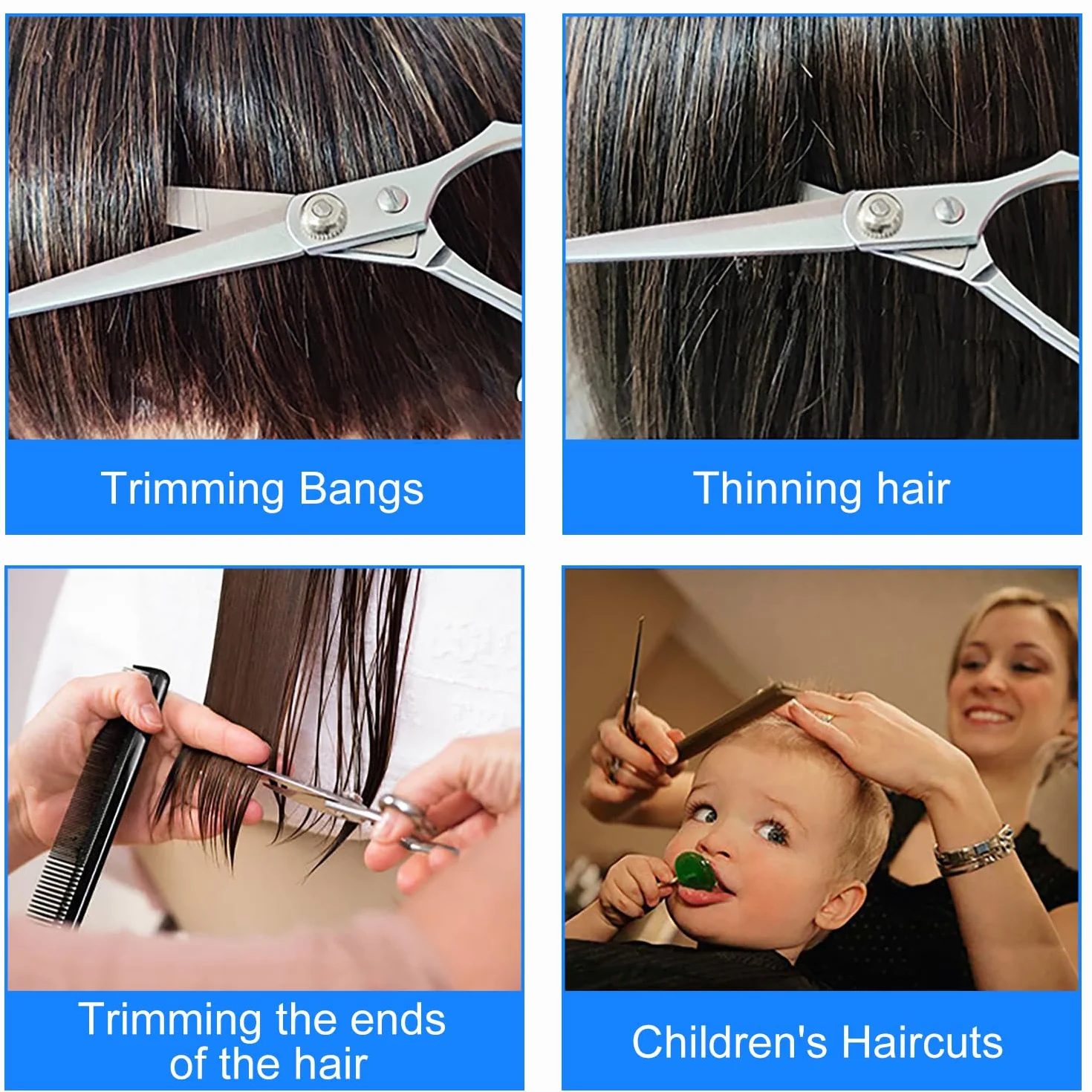 Forbici Parrucchiere Professionali, Forbici per Capelli in Acciaio Inossidabile, Forbici Capelli per Donna, Uomo, Bambino