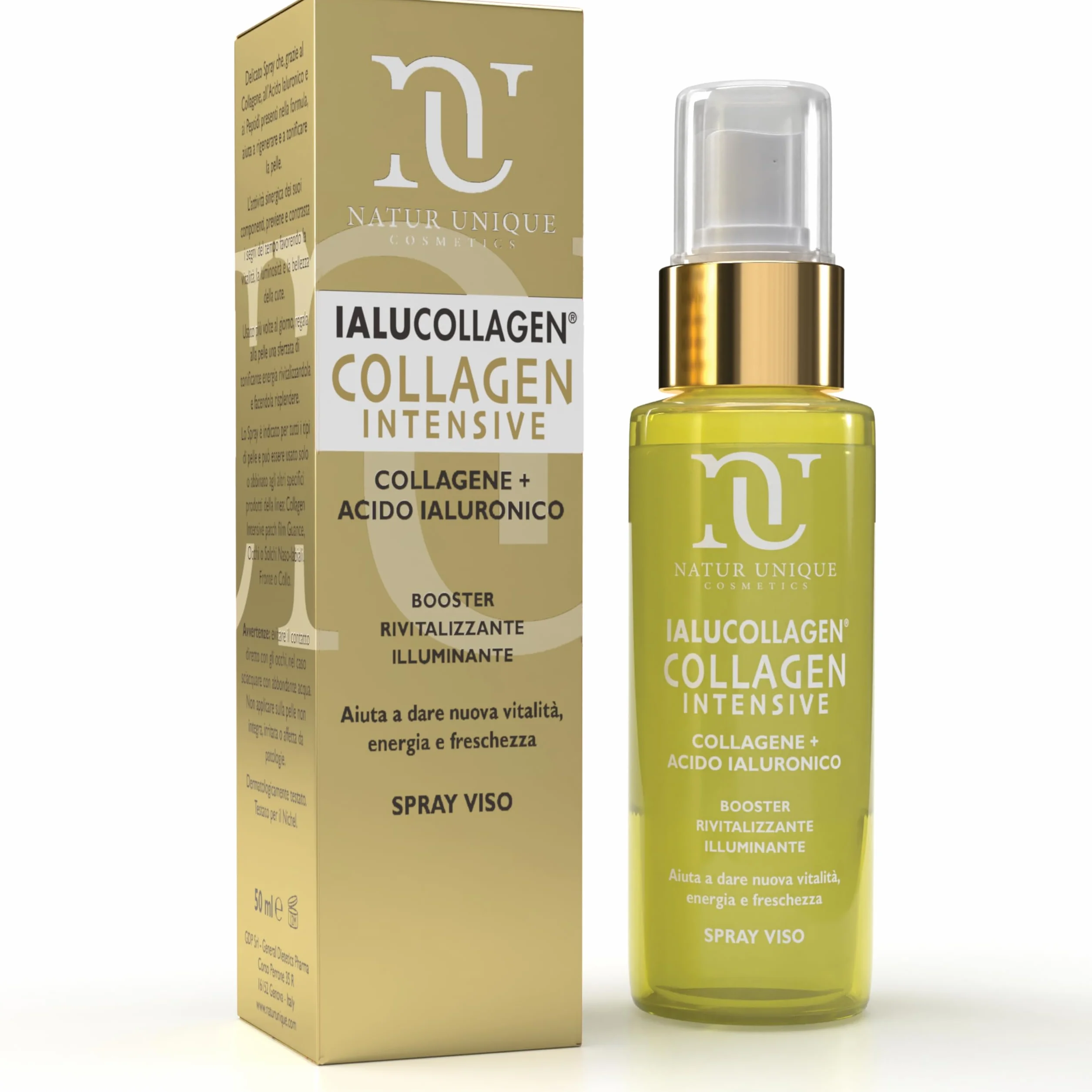 Natur Unique - IALUCOLLAGEN COLLAGEN INTENSIVE SPRAY VISO 50ML | Booster Rivitalizzante e Illuminante con Collagene e Acido Ialuronico | Prodotto in Korea