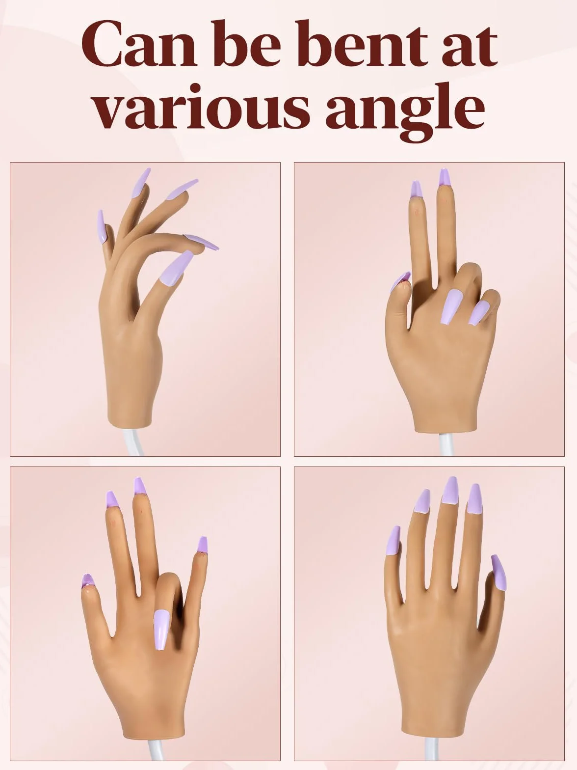 Mano Finta per Ricostruzione Unghie Set: Flessibile Mano per Pratica Unghie | Mano Finta per Unghie con 200 Pezzi Punte per Unghie per Principianti Salone Casa
