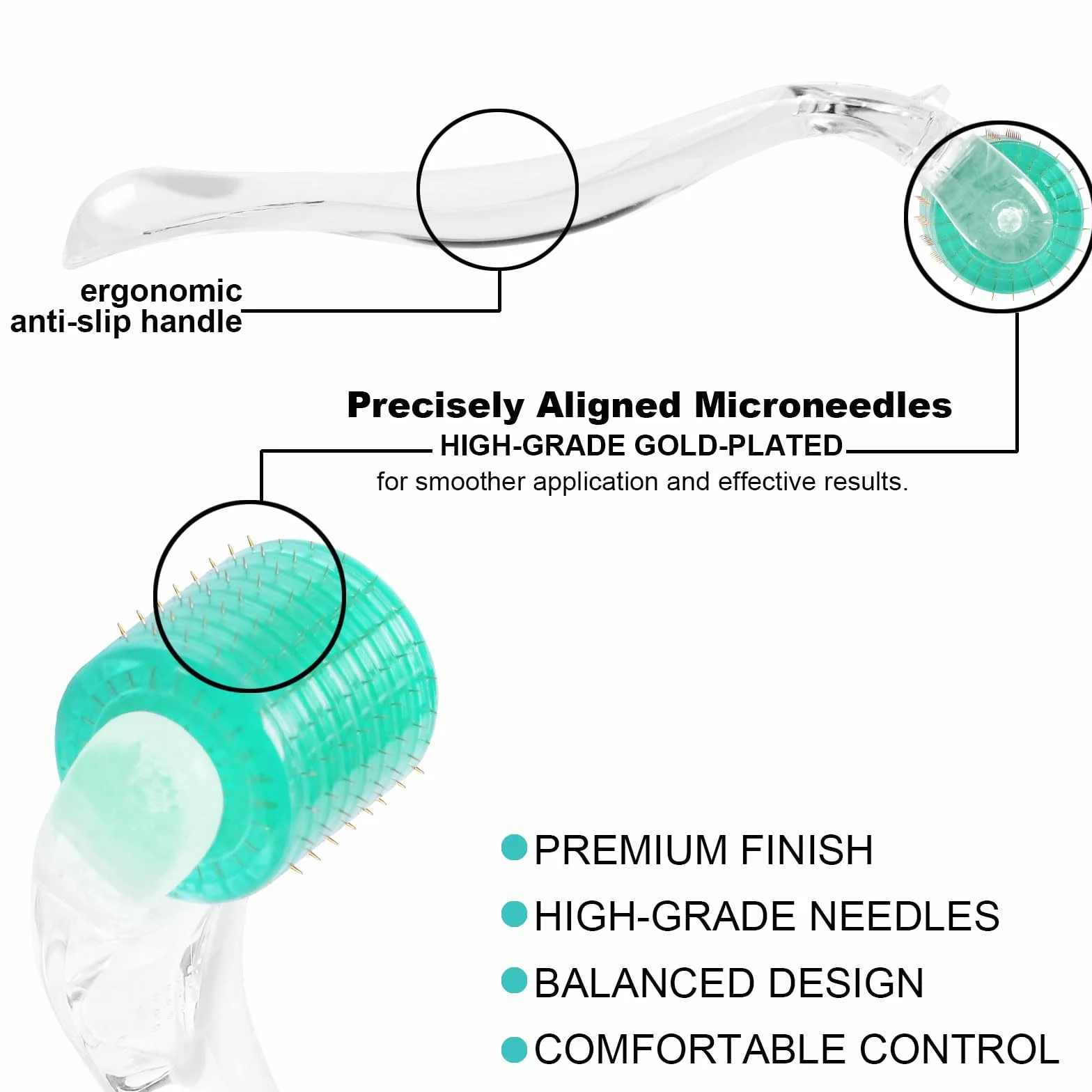Derma Roller 0.5mm sistema antietà con 192 microaghi, anti-invecchiamento, acne, smagliature, cellulite, riduce la perdita di capelli