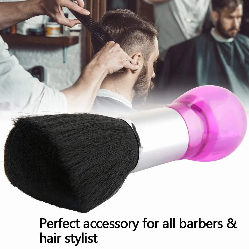 Pennello Parrucchiere, Barbiere collo spazzola ideale per rimuovere i capelli dopo il taglio, Spazzola per spolverino per il collo, spazzola per capelli pulita per capelli da barbiere Strumento (Rosa)