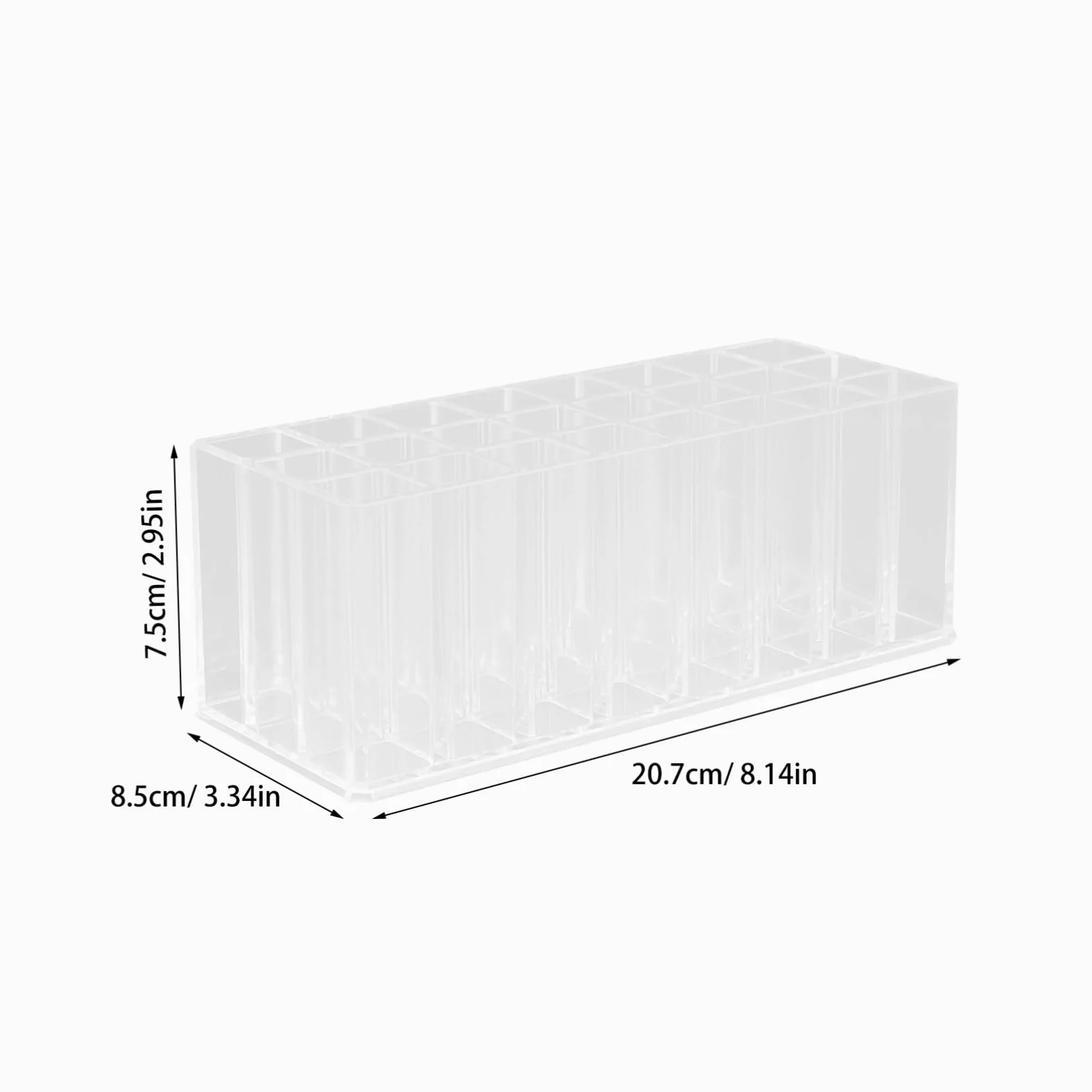 ULTECHNOVO Porta Rossetti Acrilico Trasparente 24 Scomparti Organizer Trucco Verticale Contenitore Pennelli Sopracciglia Espositore Cosmetici Da Scrivania Per Camera Da Letto e Bagno
