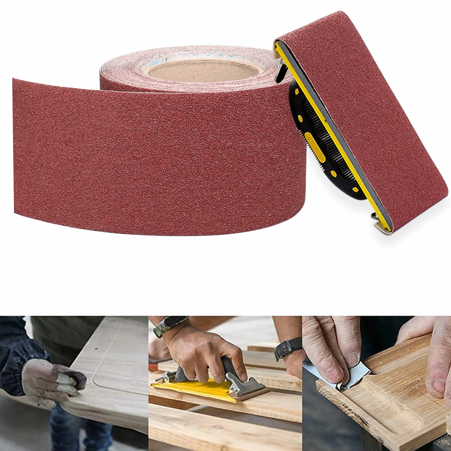 Rotolo di Carta Vetrata Grana 120 per Legno Metallo 93 mm x 10m