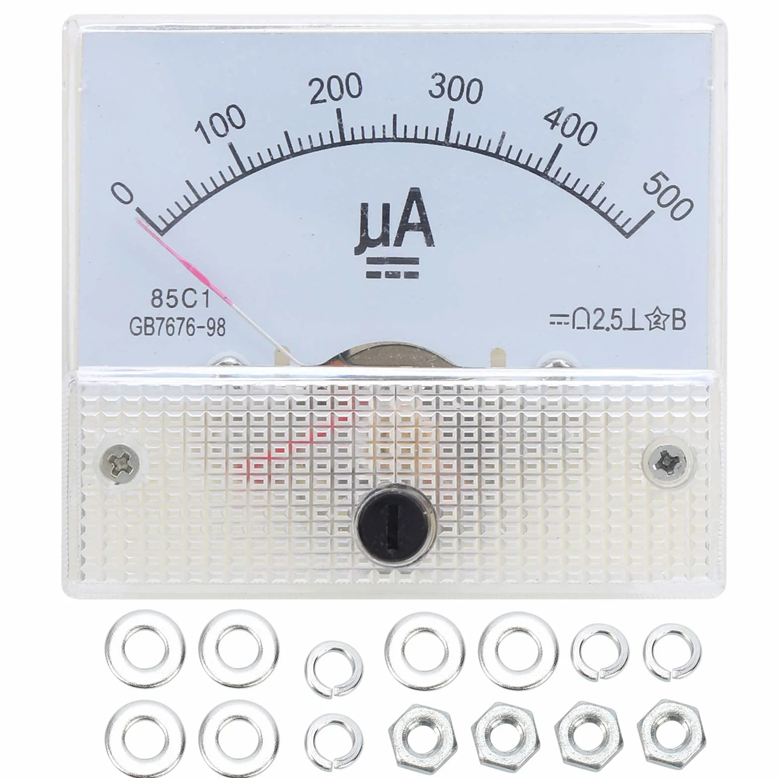 Amperometro Analogico 85C1-A DC 0-500UA Indicatore ABS Pannello Misuratore di Corrente Alta Precisione