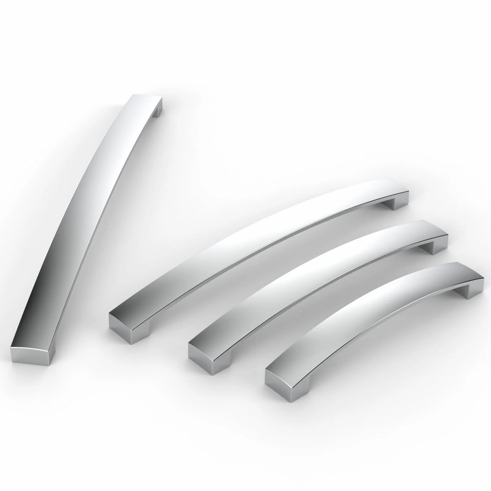 FURNIWARE 5 pezzi maniglia per armadio, Distanza fori 160mm, maniglia ad arco per cucina, cromo