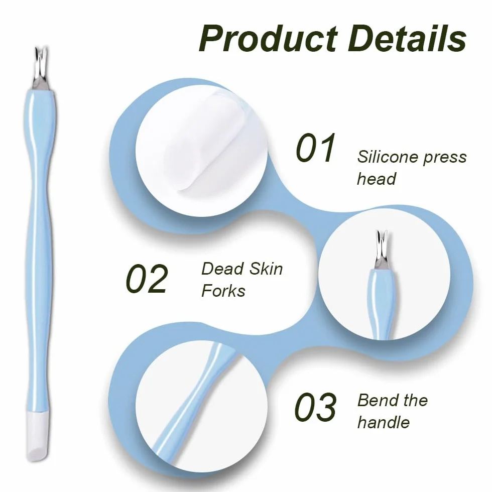 Cuticle Trimmer 6 Pcs Forchetta per Cuticole Pusher Rimozione Manicure