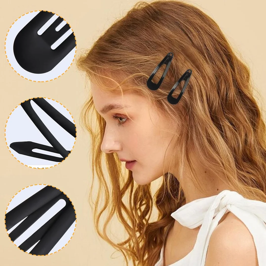 50 Pezzi Mollette Capelli Clip Fermagli per Capelli Bambina Ragazza Donne Metallo Nero