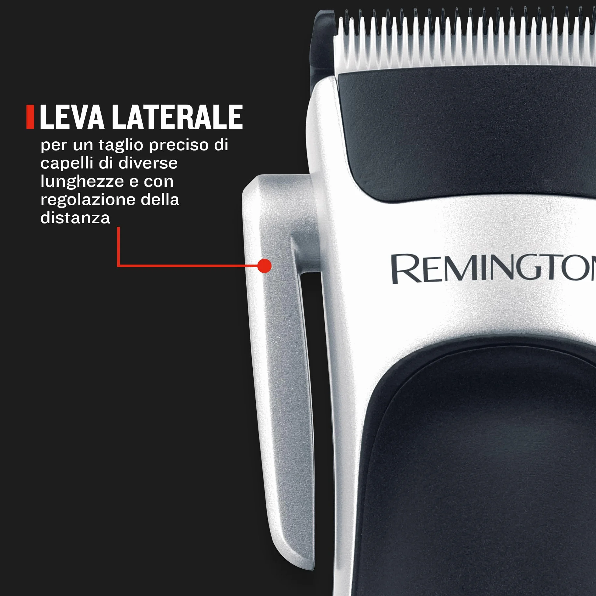Remington Set Tagliacapelli - Lame autoaffilanti rivestite in ceramica - 8 pettini accessori + custodia professionale e altri accessori, funzionamento a rete-batteria, litio, Tagliacapelli, HC363C