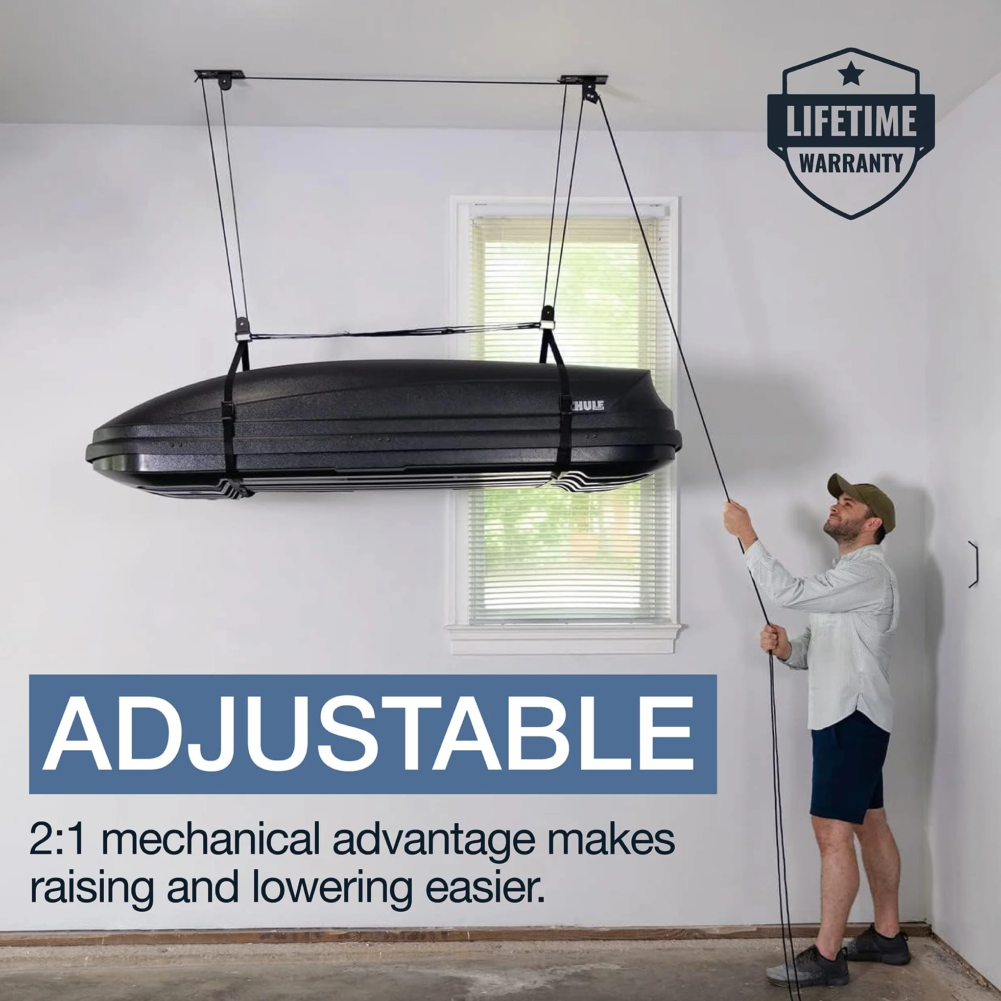 StoreYourBoard Supporto a soffitto per box da carico, sistema di sollevamento per garage 2,4-3 m