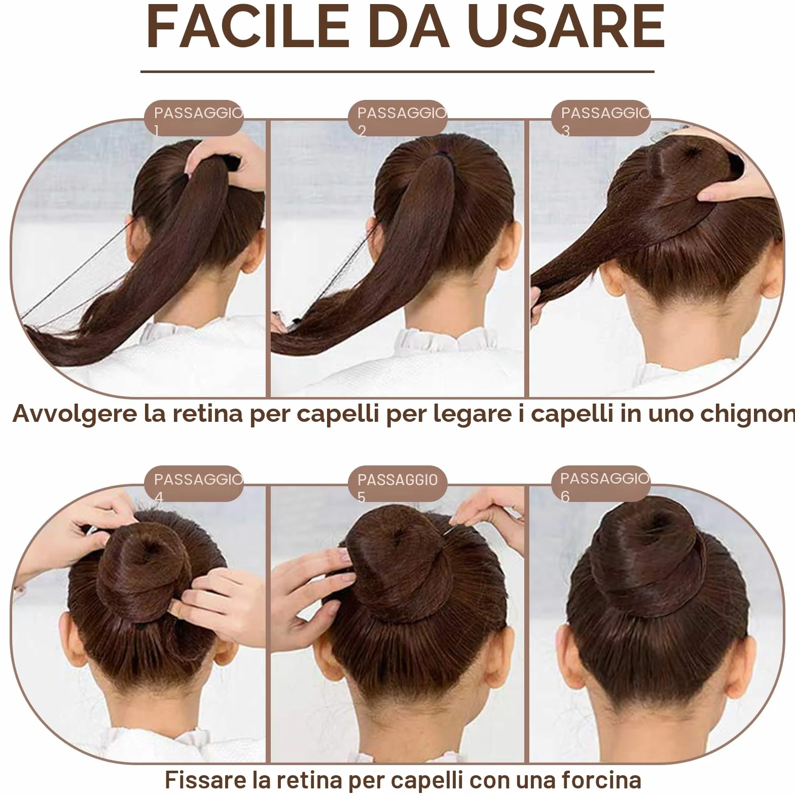 Qufiiry 35 Retine per Capelli Chignon con Bordo Elastico, per Infermiere, Ballerini, Hostess di Compagnie Aeree (Marroni)