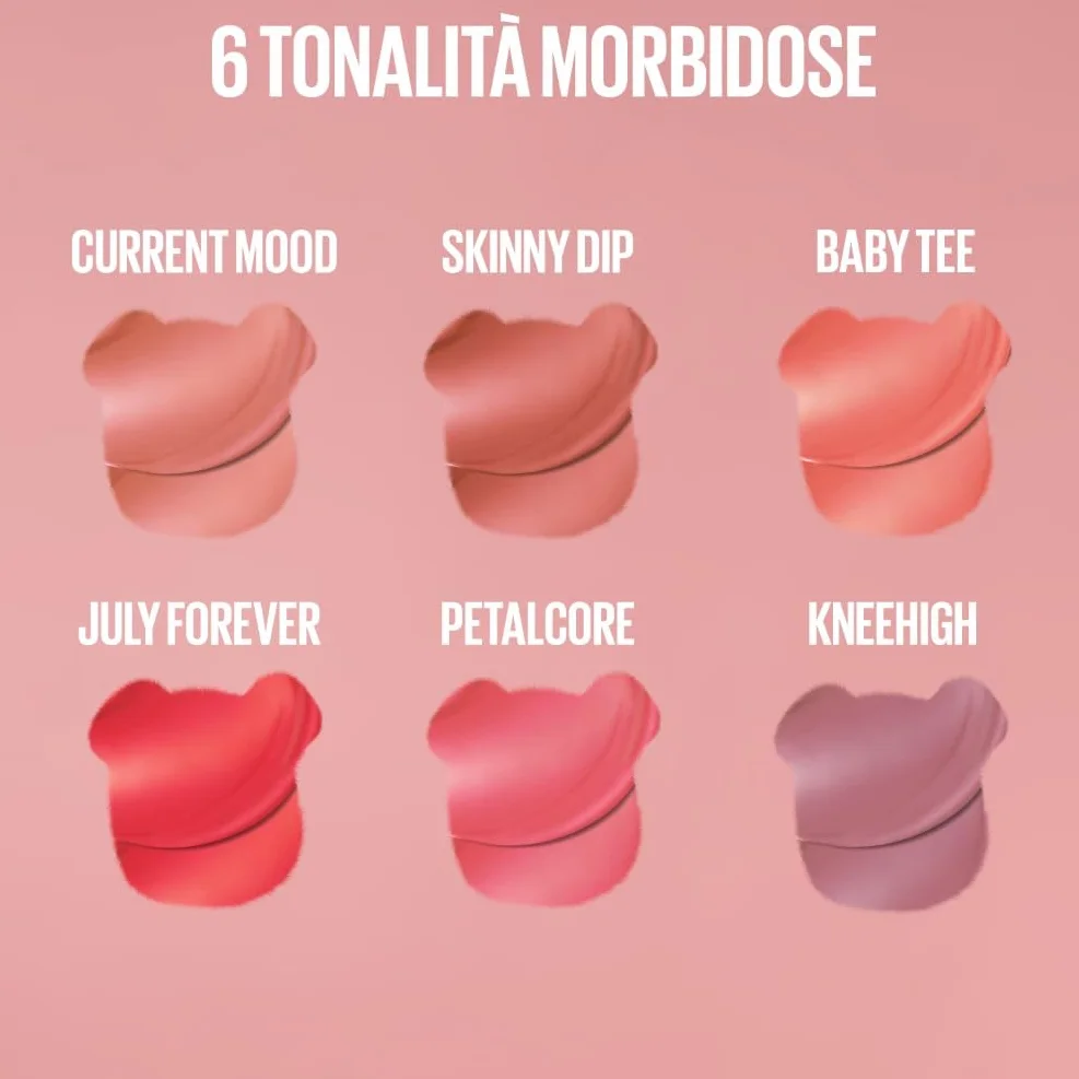 Maybelline New York Teddy Tint, Tinta Labbra A Lunga Tenuta, Effetto Matte Vellutato, Tenuta 12H, Formula Stratificabile, Superstay, Tonalità: Kneehigh 55, 5 ml