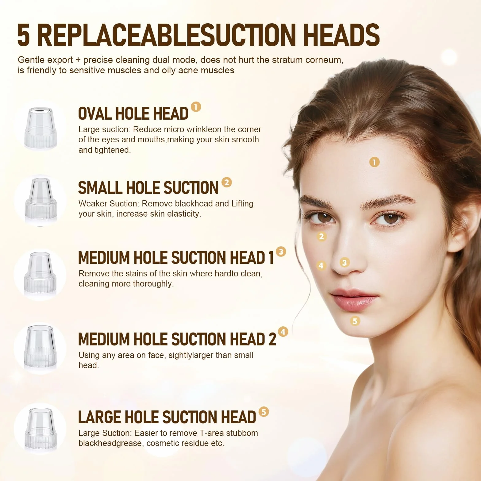 Aspiratore Punti Neri Professionale,Pulitore per Pori con 3 Livelli di Aspirazione e 4 Testine,Elettrico Comedone per Pulizia Viso e Rimozione Pori,Blackhead Remover Vacuum, per Tutti i Tipi di Pelle