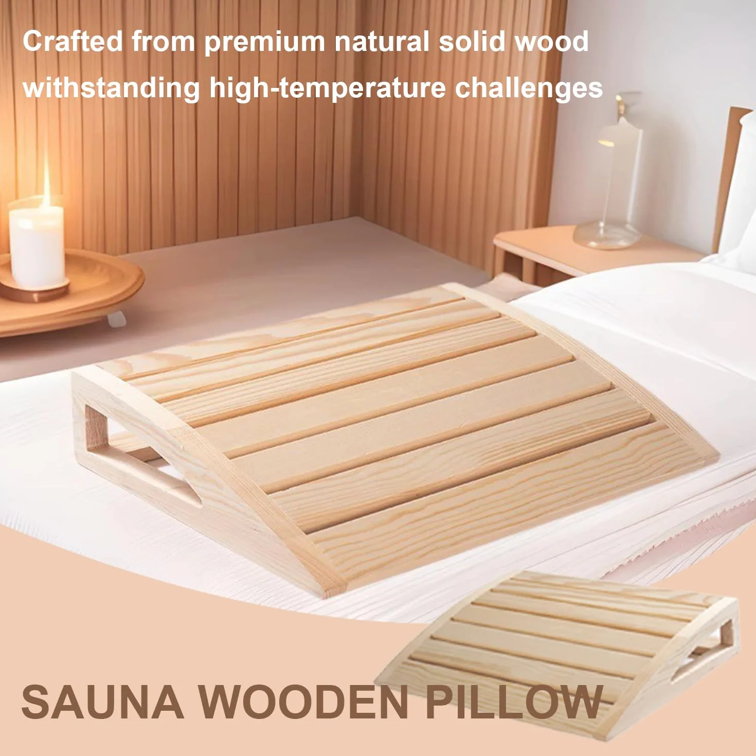Poggiatesta sauna in legno 2 pezzi cuscino ergonomico per sauna