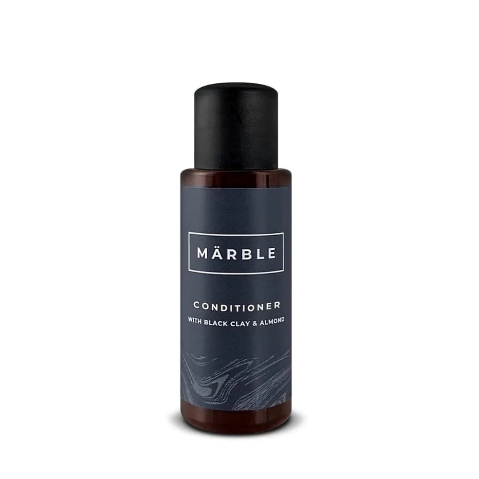 Balsamo Capelli Linea Cortesia Marble 30 ml - Confezione da 80 Flaconi Monouso - Made in Italy - Con Argilla Nera e Olio Essenziale di Mandorla - Per Hotel, B&B, Case Vacanze e Strutture Ricettive