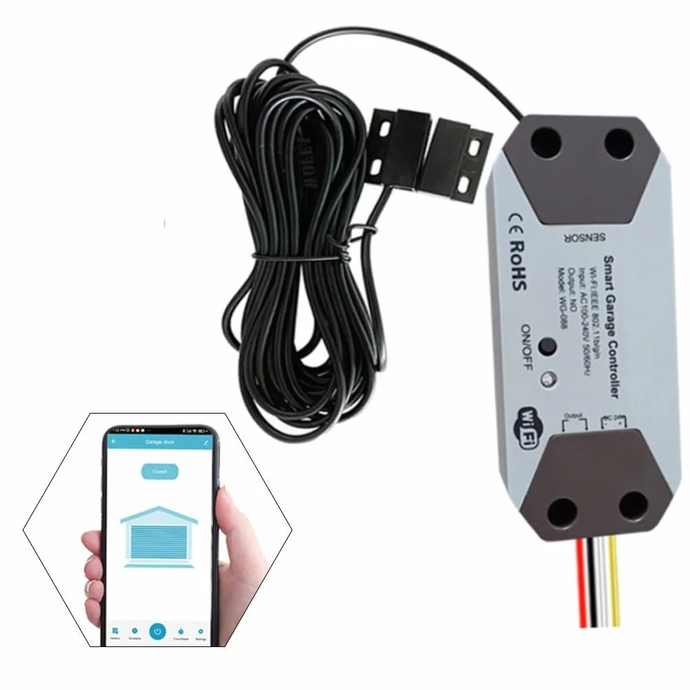 Modulo intelligente per porta garage TUYA 12-24V sensore magnetico monitoraggio