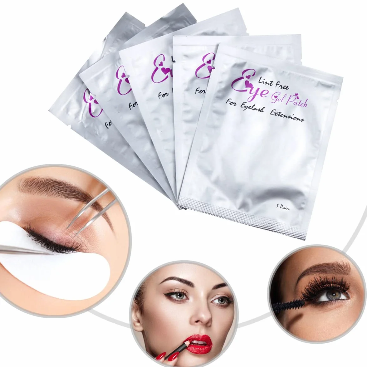 50 Paio Patch Extension Ciglia Gel Cerotto Eye Gel Patches Senza Pelucchi Cerotti Gel per Estensioni Ciglia Adesivi Eye Pads