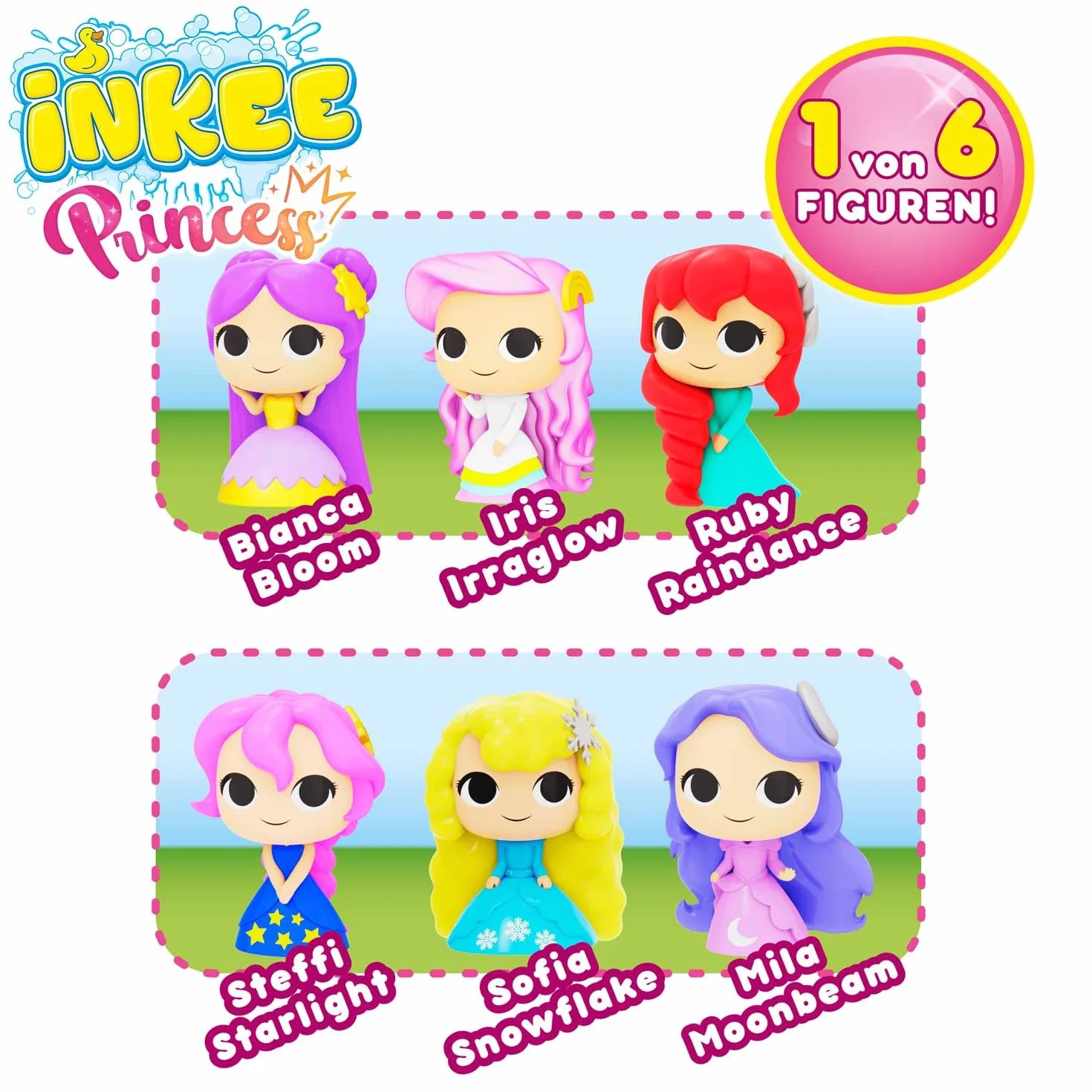 INKEE Surprise Princess – Bomba da bagno principessa con sorpresa, profumo zucchero filato e olio di mandorle, testata dermatologicamente, 100g, rosa o lilla