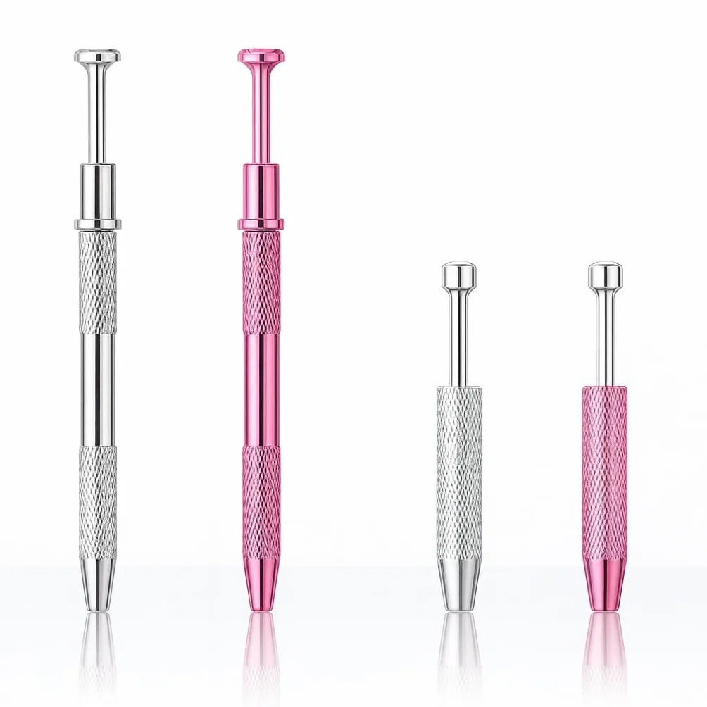 Pinze per Sfera Piercing, Strumento Gioielliere, Versioni Lunga e Corta, Rosa e Argento, 4 Pezzi
