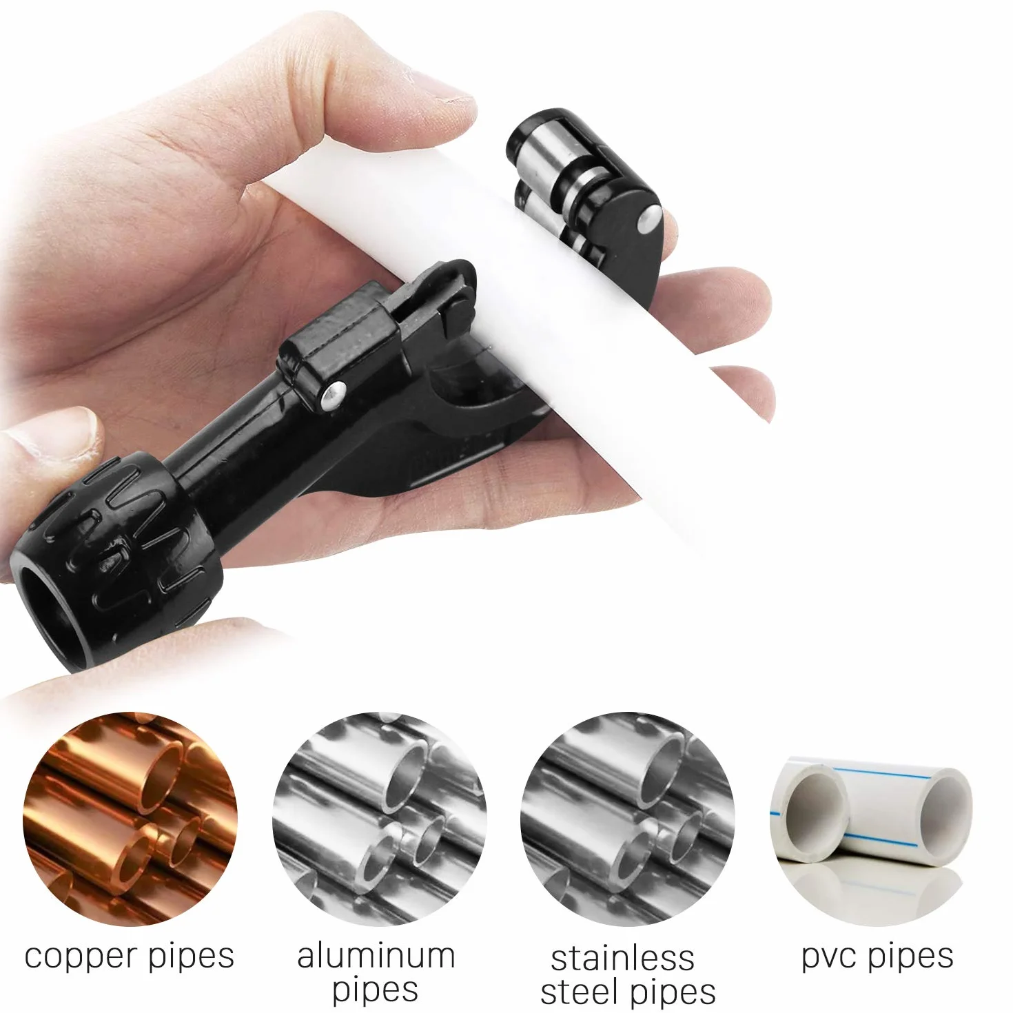 Tagliatubi a Rotella per Tubi Rame PVC Alluminio Acciaio Inox Ø3-35mm, 3 Rotelle di Ricambio