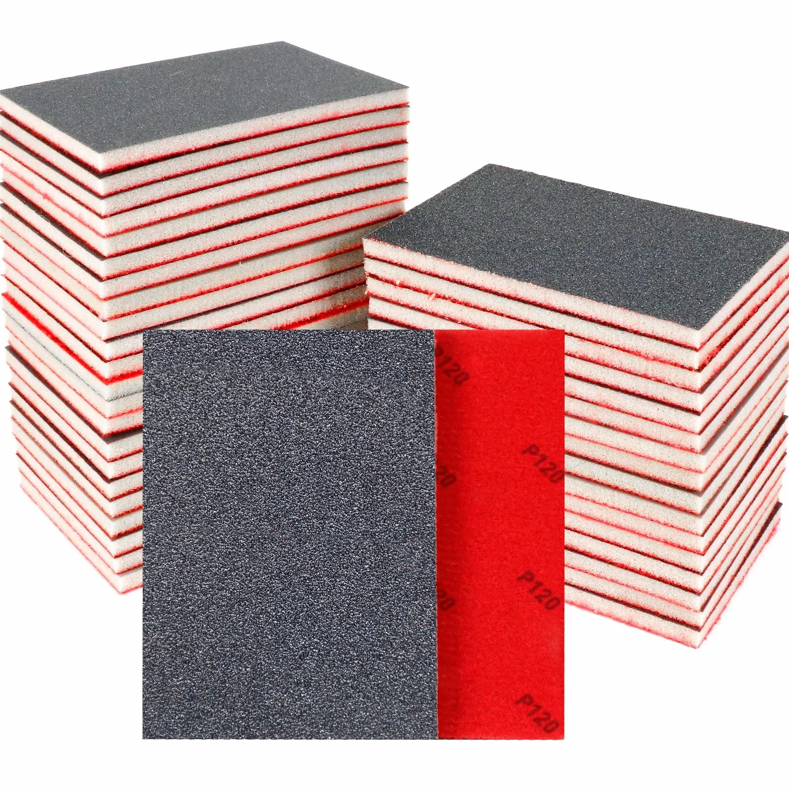 Spugna Abrasiva Grana 80-3000 24 Pezzi per Legno, Muro, Carrozzeria, Ferro, Plastica