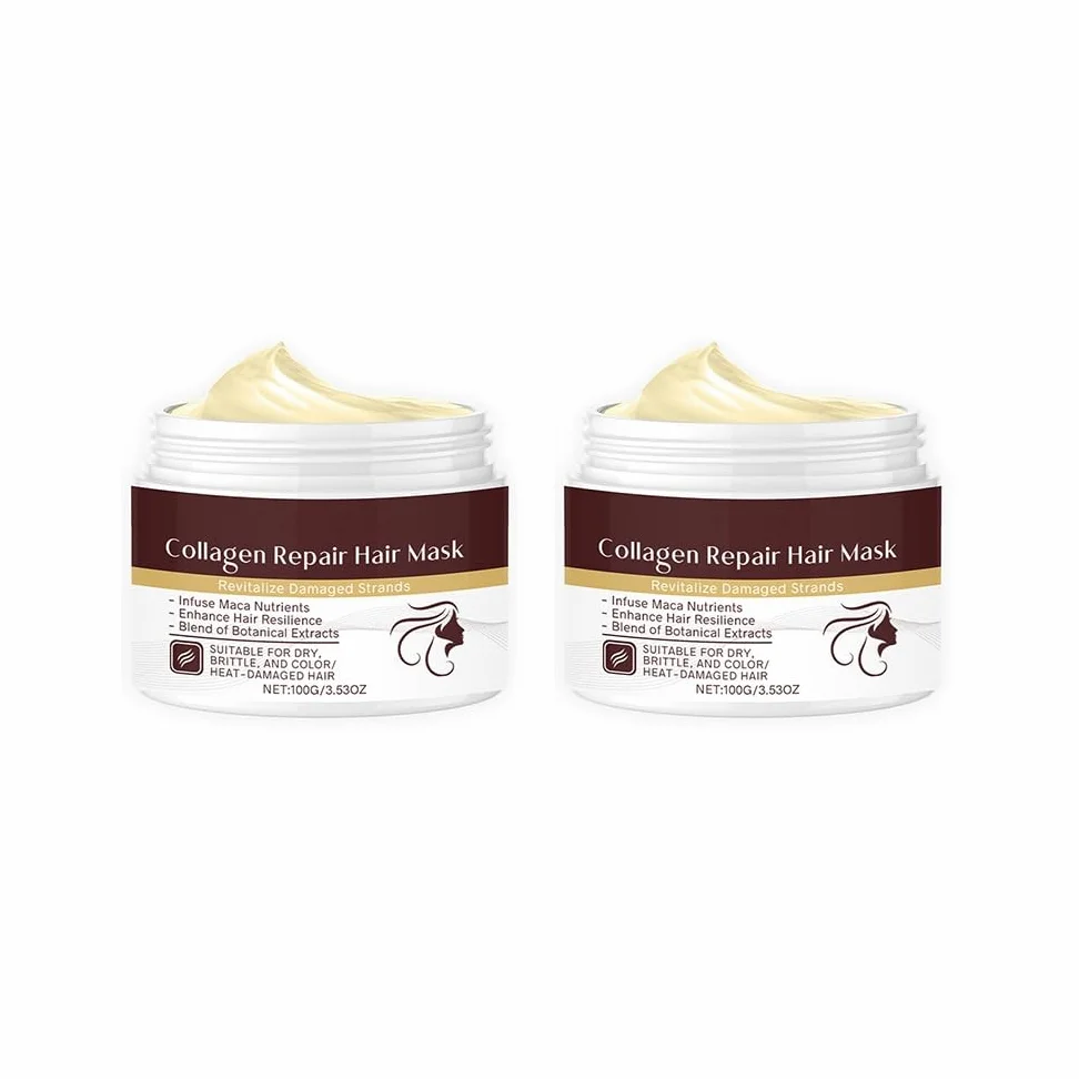 Maschera riparatrice nutriente | Il trattamento condizionante idratante profondo aumenta l'elasticità dei capelli(2PCS)