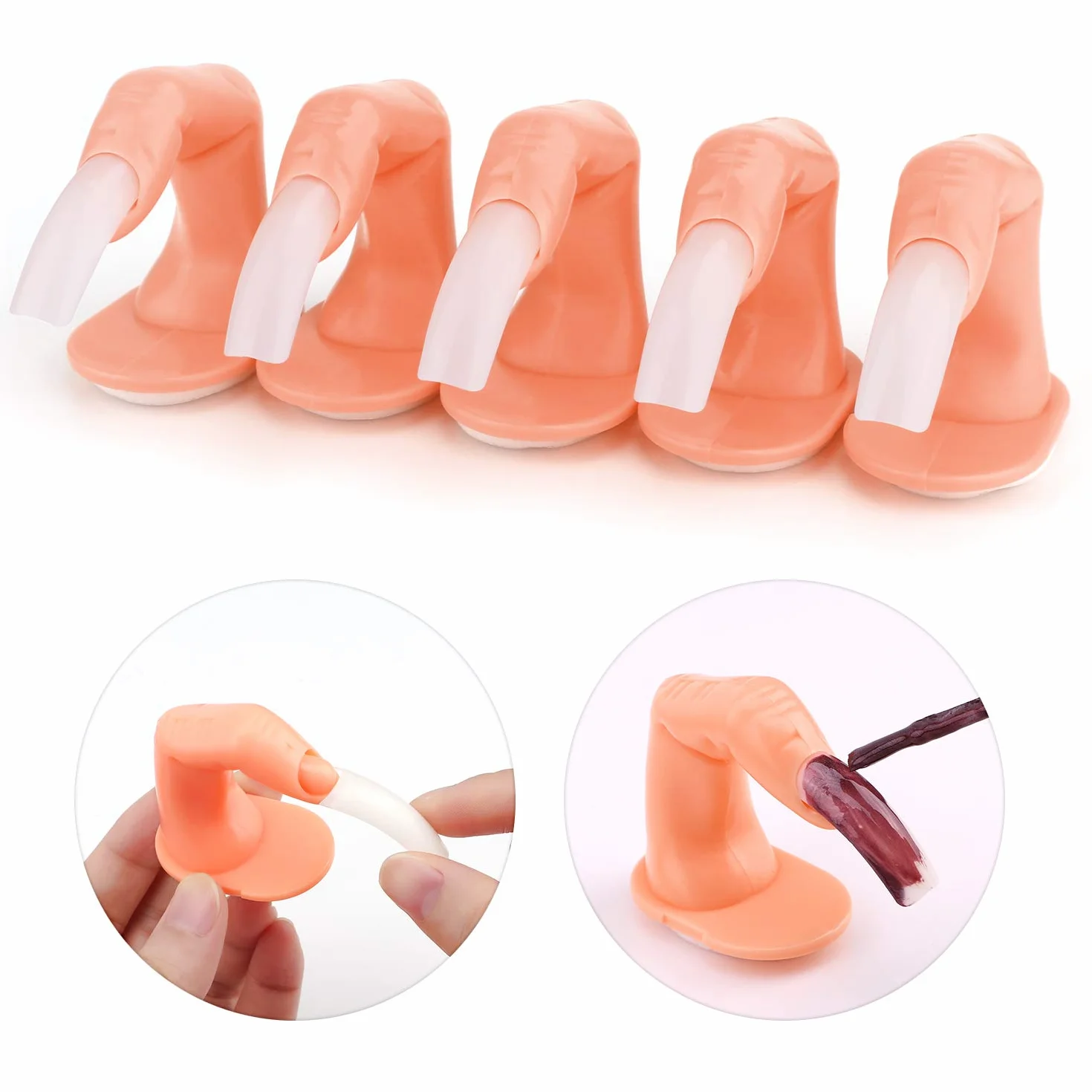 MWOOT 10 Pezzi Modello in Acrilico Dita, Fake Finger Model, Strumento di Pratica per Manicure Mano Nail Art Training