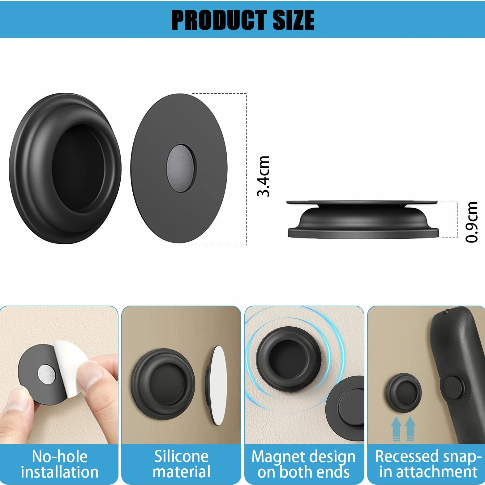 Supporto telecomando magnetico in silicone 4 pezzi adesivo da parete organizer casa ufficio