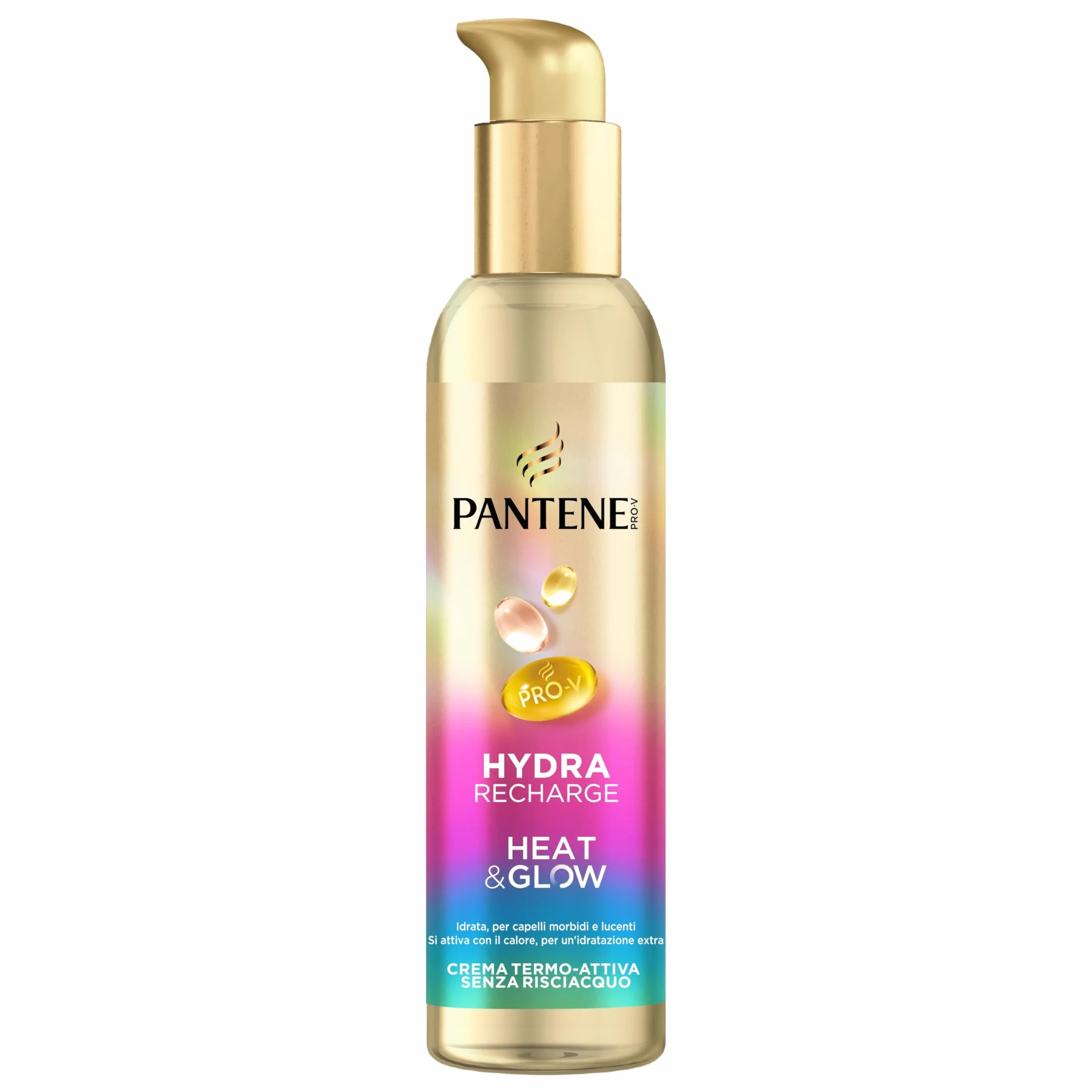 Pantene Pro-V Hydra Recharge Crema Senza Risciacquo Heat & Glow 135ml. Protegge da Umidità, Crespo e Calore. Formula Pro-V che Si Attiva con il Calore. Idratazione e Lucentezza Senza Appesantire