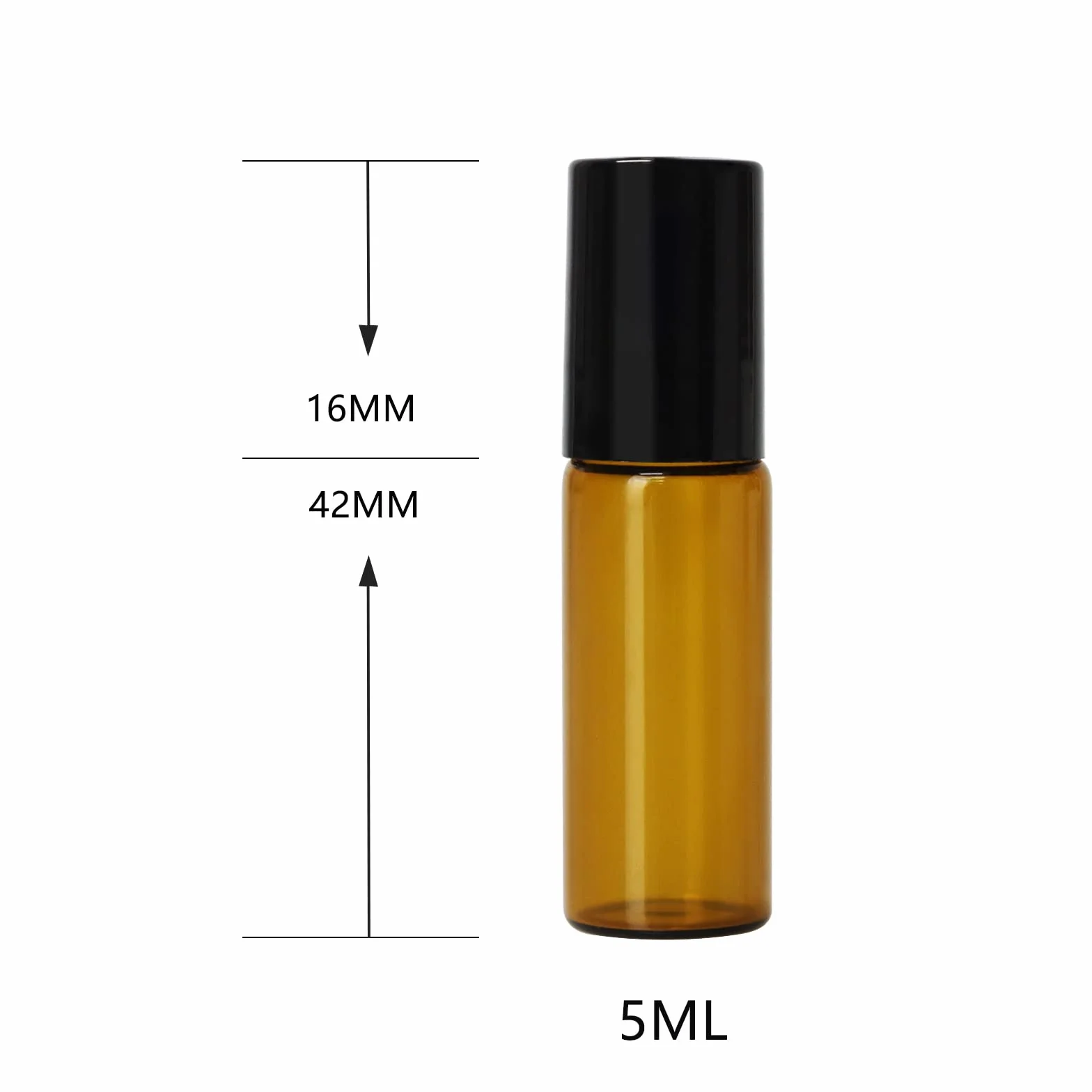 Topsky 24 Pezzi 5ml roll on vuoto per oli essenziali, Bottiglie vuote in Vetro Roll-on con Rullo in Acciaio Inox, per Oli Essenziali, lozioni, profumi, Marrone
