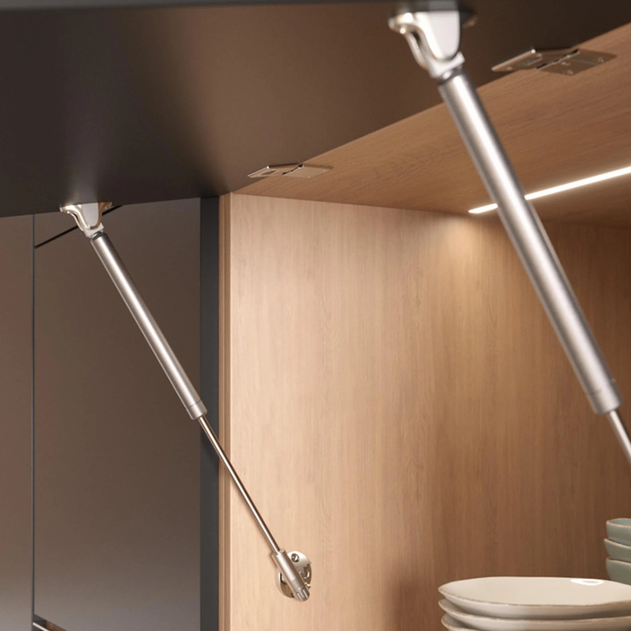Pistone a Gas KRABY Originale Italiana Ferramenta LIVENZA Asta FRIZIONATA L.244 mm 90N per Ante Cucina