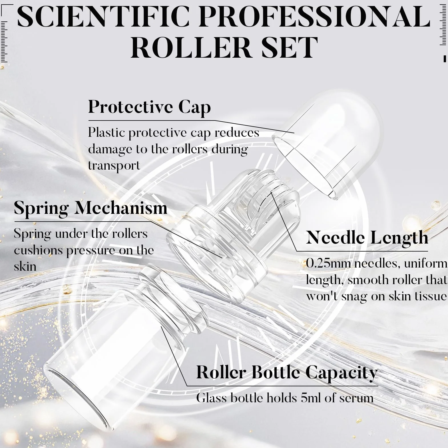 Micro infusione System, Micro Needling Set, Microneedling Siero, Micro Infusion Face con 6 Microneedling Serum e 2 Roller inclusi, soluzione anti-invecchiamento (A)