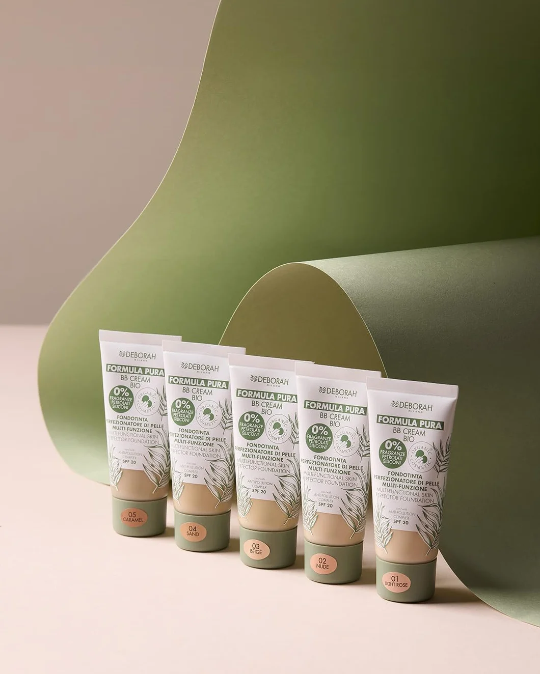 Deborah Milano - BB Cream Formula Pura BIO SPF 20 con Ingredienti Naturali, 03 Beige, Effetto Nutriente, Antiossidante e Anti-luce Blu, Dona una Pelle Levigata e Nutrita, 30 ml