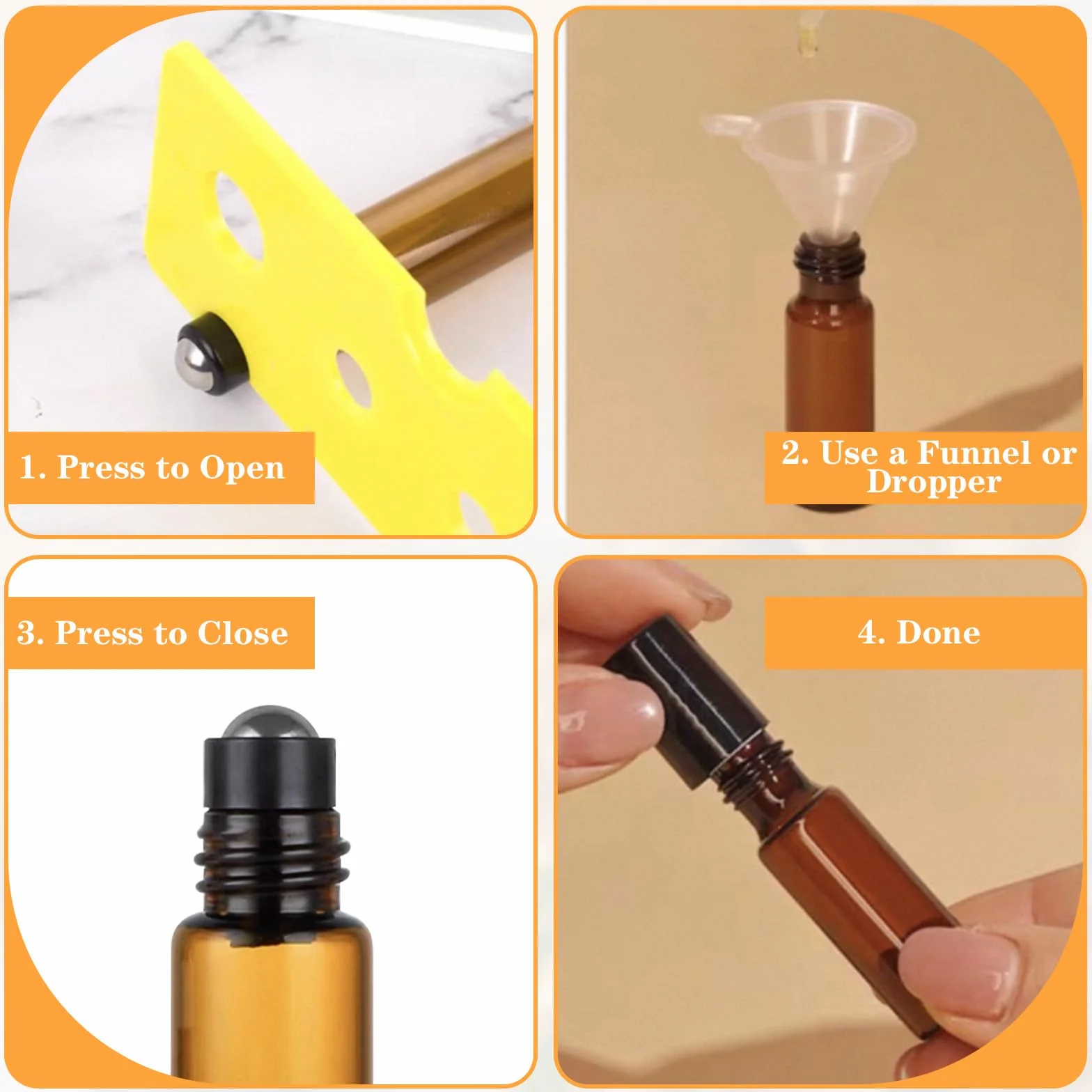 10 Pezzi Roll On Vuoto per Oli Essenziali 10ml, Marrone Bottiglie Vuote in Vetro con Sfera in Acciaio Inossidabile, Riutilizzabile, Boccette Vetro per Oli, Profumi, Cosmetici, Aromaterapia