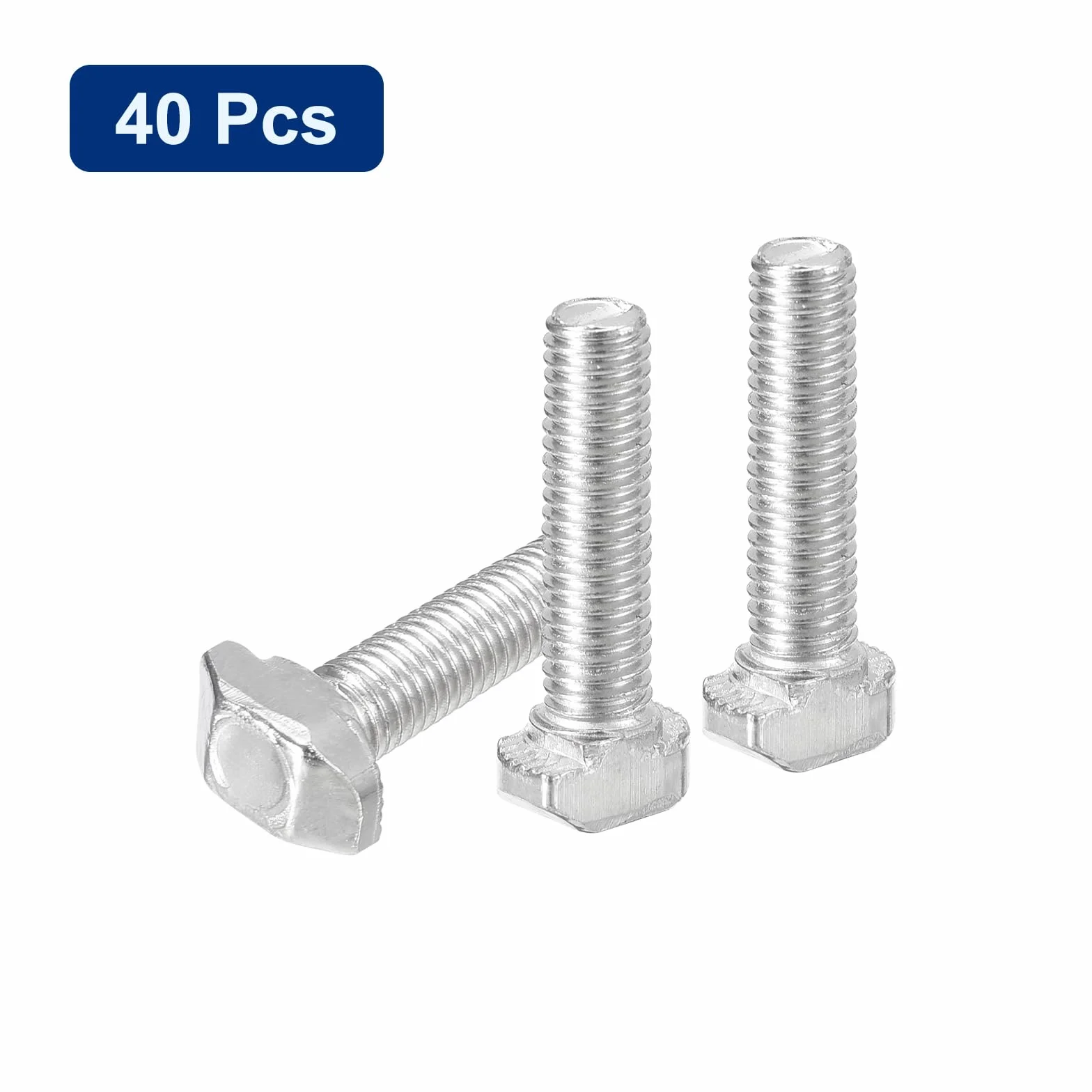 Bulloni a T-Slot M5 x 20mm per Profilo Alluminio Serie 2020, Acciaio Carbonio Nichelato, 40 Pezzi