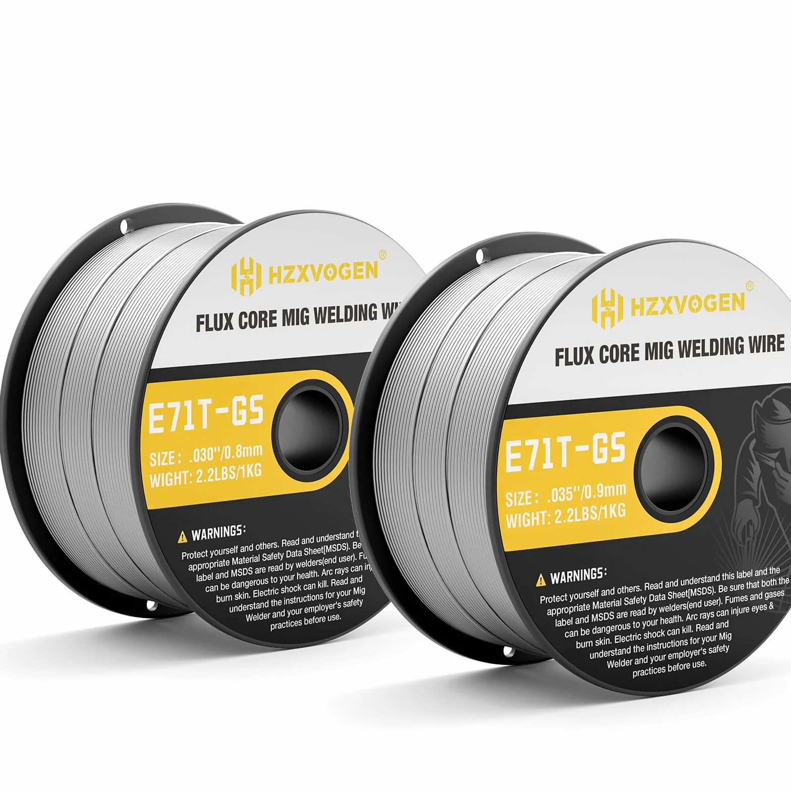 Filo animato no gas 0,8 mm 1 kg + 0,9 mm 1 kg Flux E71T-GS per saldatura MIG