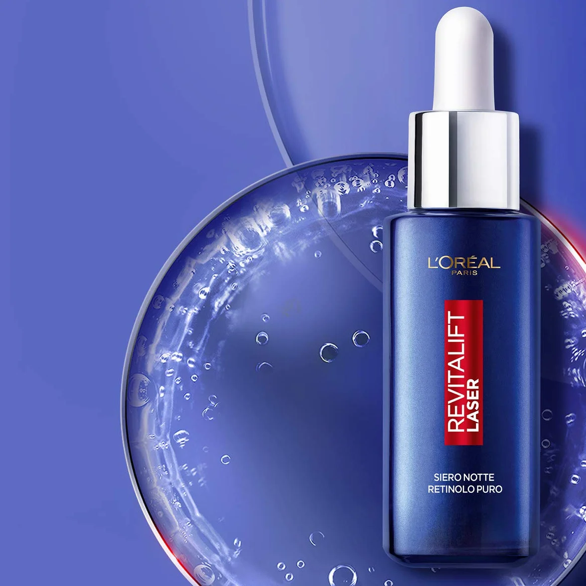 L'Oréal Paris Siero Notte Revitalift Laser X3, Azione Antirughe Anti-Età con Retinolo Puro, Pelle levigata e idratata, 30 ml