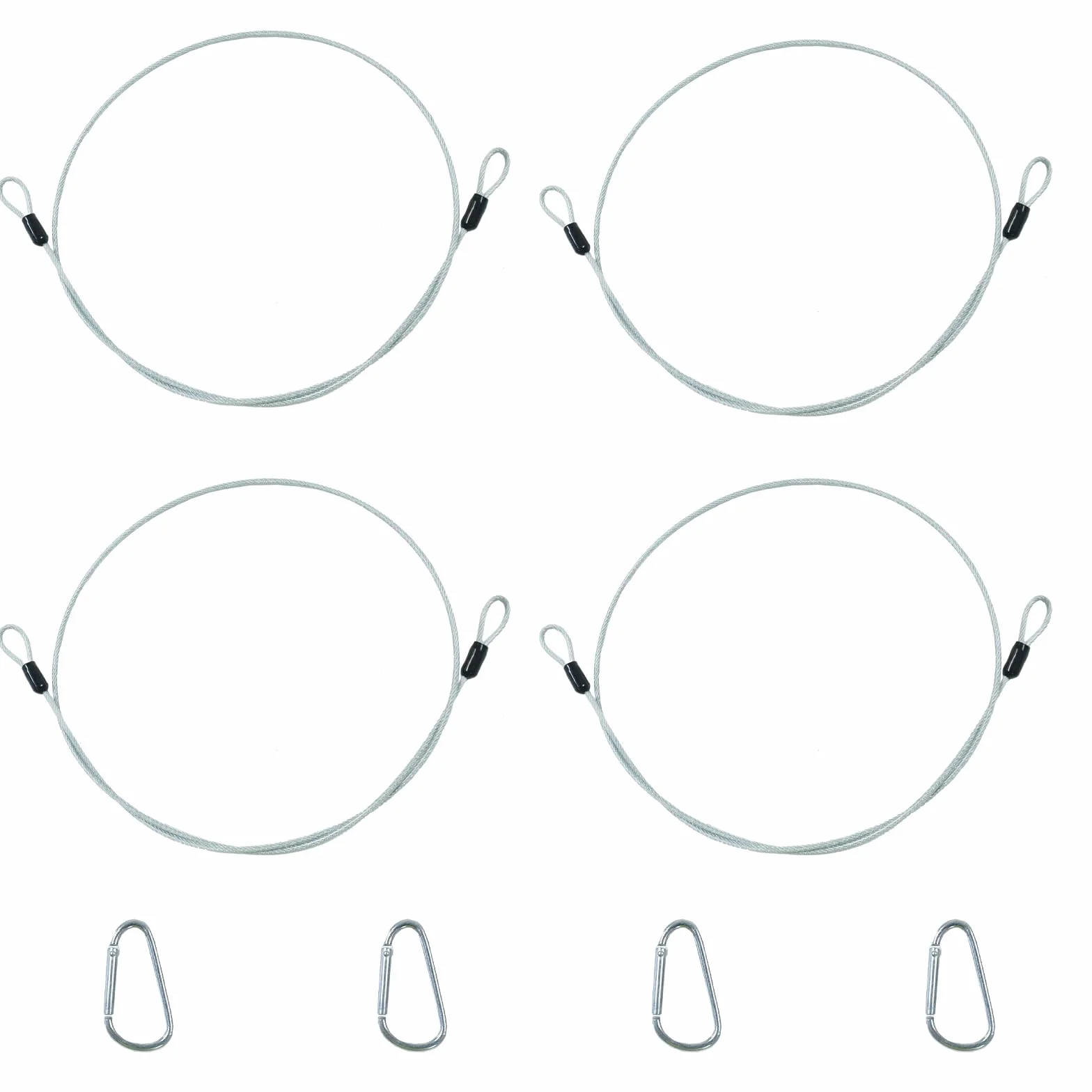Cavi di sicurezza 100 cm × 3 mm Cavo Acciaio Rivestito in PVC Anticaduta con Gancio per Luci Palco DJ Bicicletta