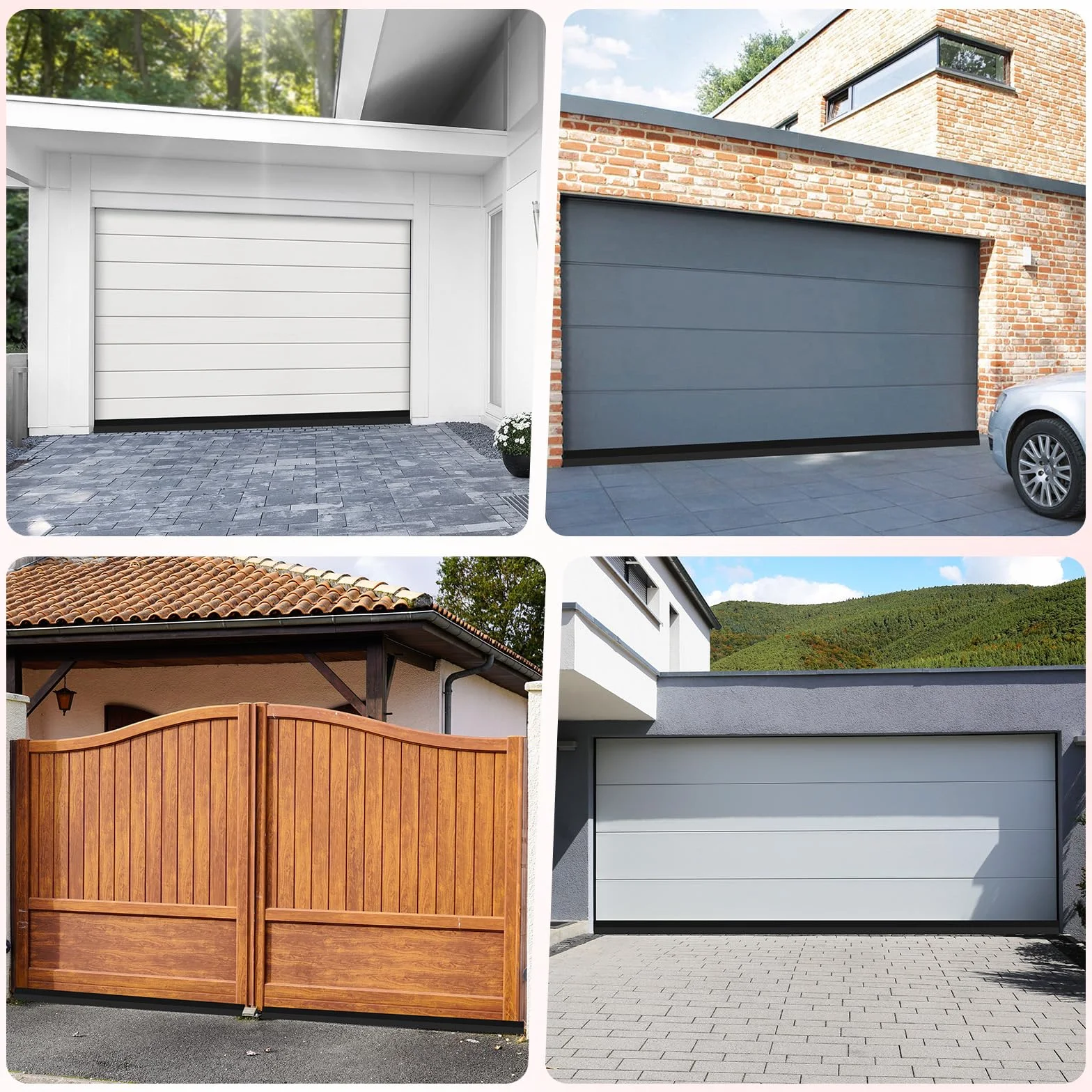 Guarnizione porta garage adesiva universale 3m Gomma espansa con chiodi