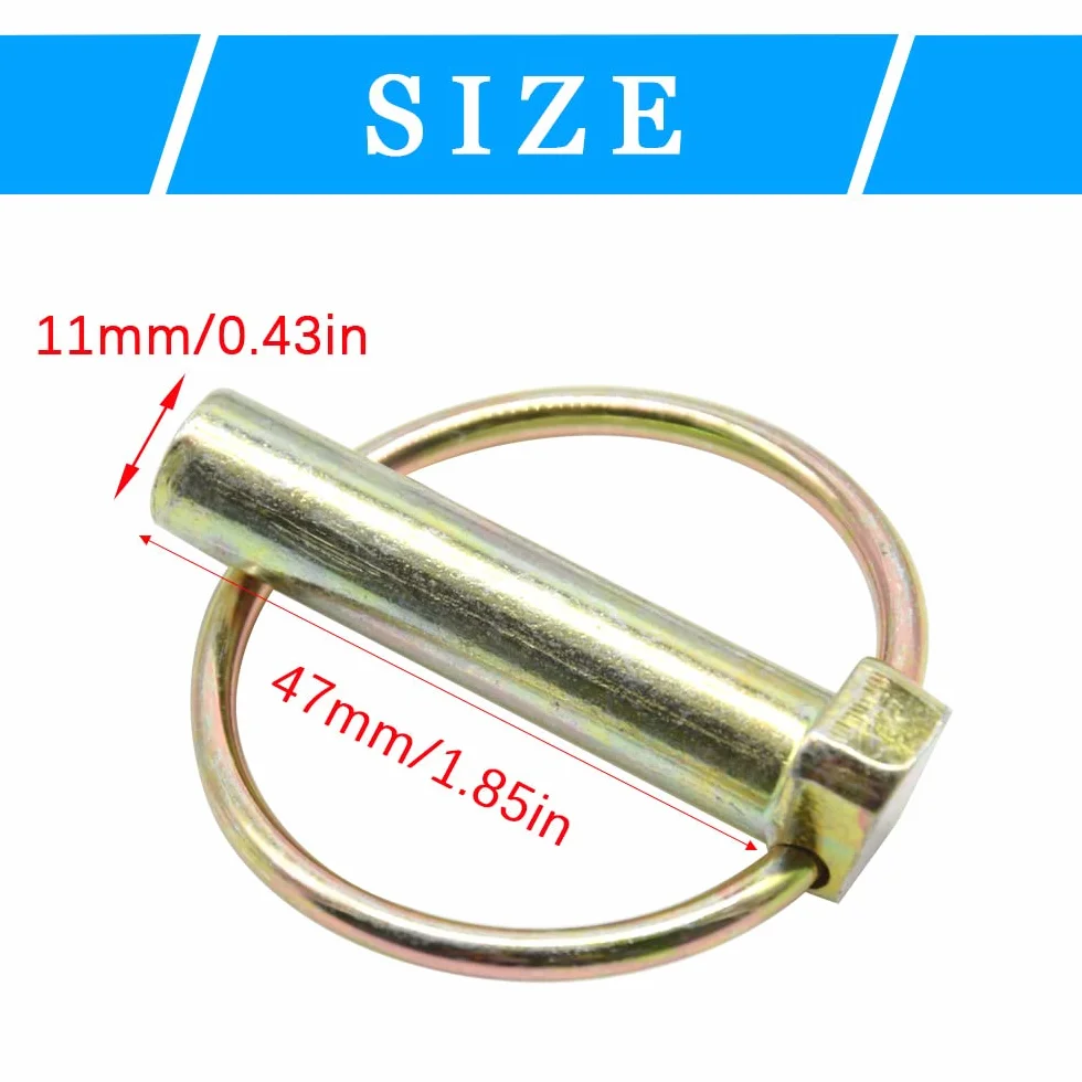 Pezzi Copiglia a Scatto Spine Perni di Collegamento Ø11x47mm Perno a Sfera Girevole Perno di Sicurezza per Auto Rimorchi Camion Trattori