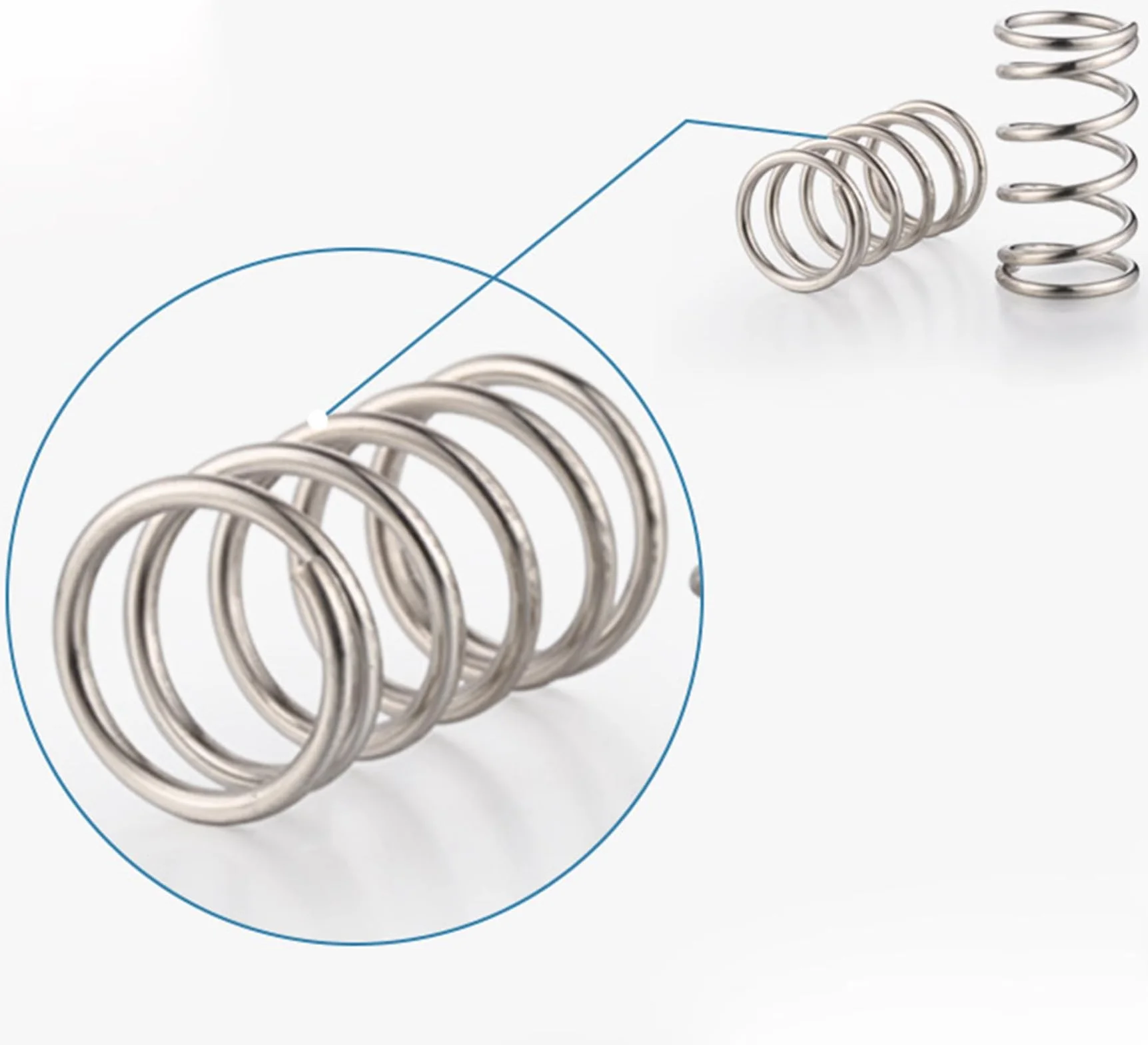 Molla Compressione 0.8mm x 7mm x 30mm Acciaio inossidabile 10 Pezzi