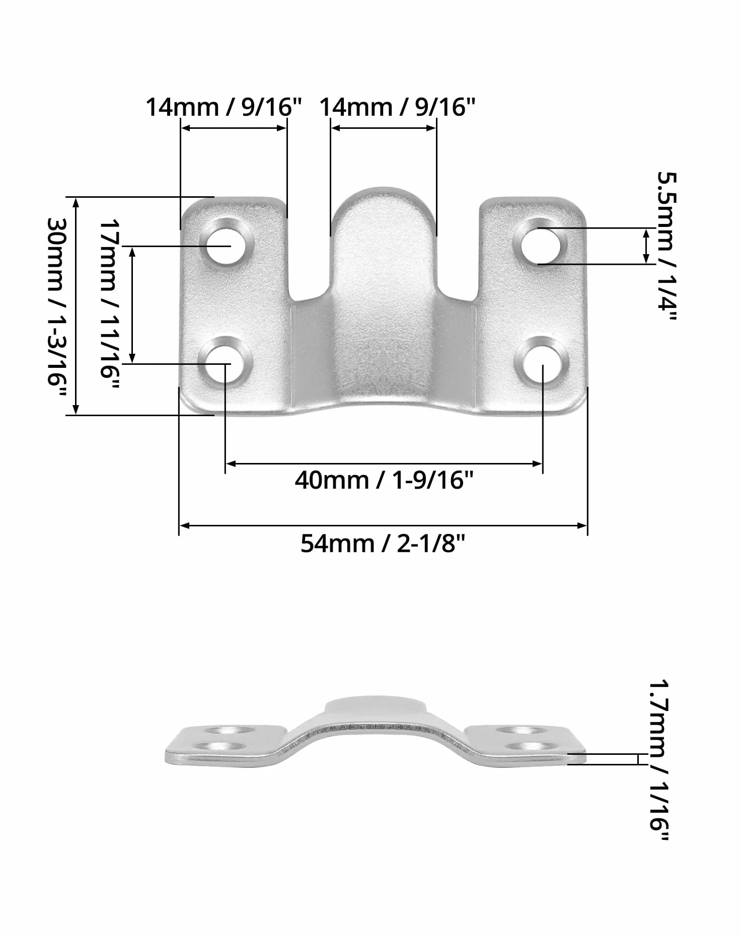 Ganci ad Incastro in Ferro Zincato 8 Paia 54x30 mm QWORK