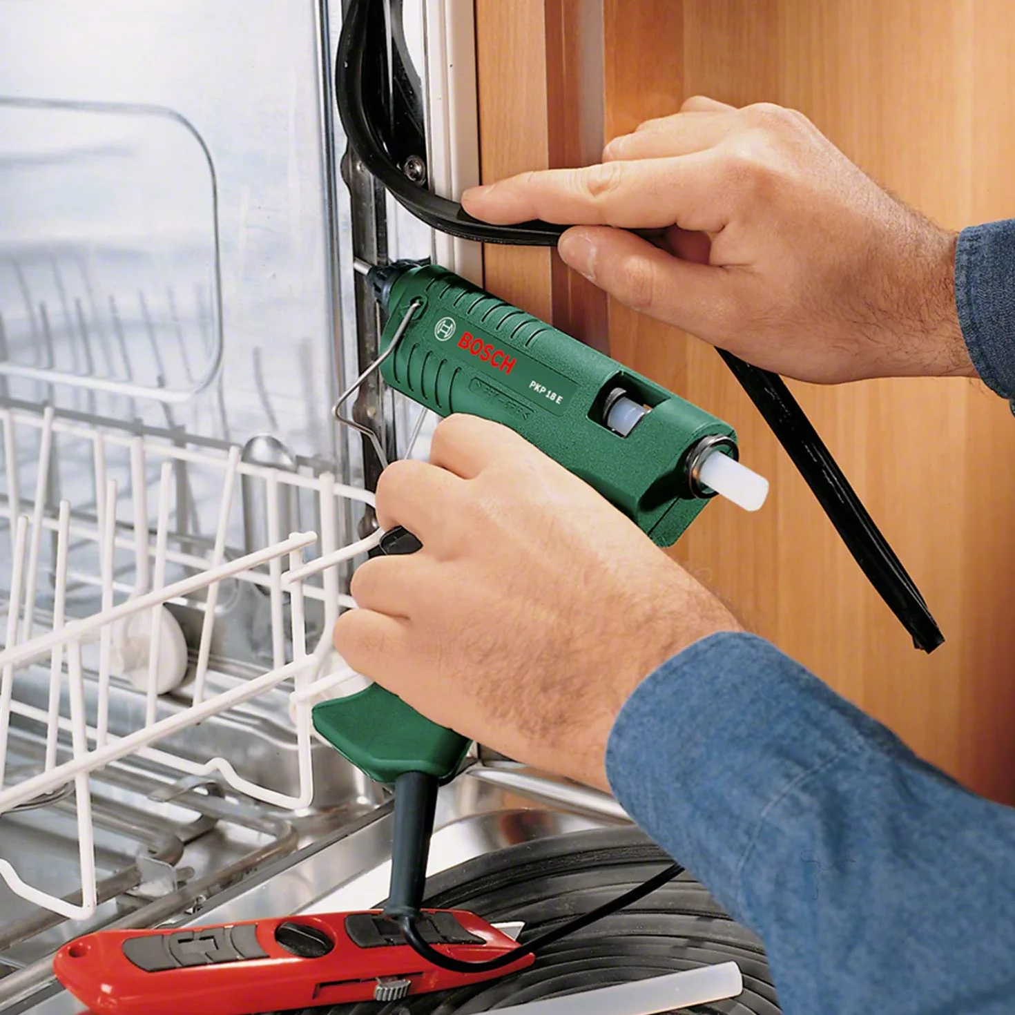 Bosch PKP 18 E pistola incollatrice 240 V colla a fusione ugello extra-lungo