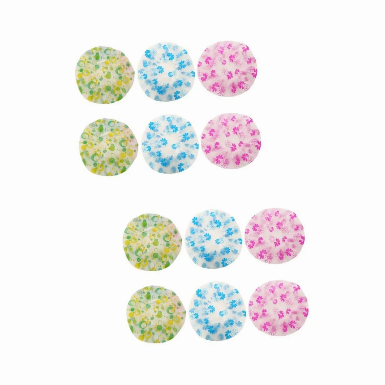 Didiseaon 20pezzi Cappelli Da Impermeabili Pe Design Stampato Cuffie Da Bagno Elastiche e Spesse Per Viaggi e Attività All Aperto Colori Misti
