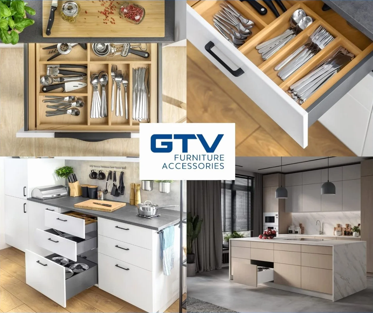 GTV Sistema di Cassetti AXIS PRO Scorrevoli 40 kg Chiusura Ammortizzata Larghezza 450mm Altezza 200mm Bianco