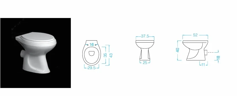 Vaso WC ceramica serie TRIS Gravena scarico terra o parete