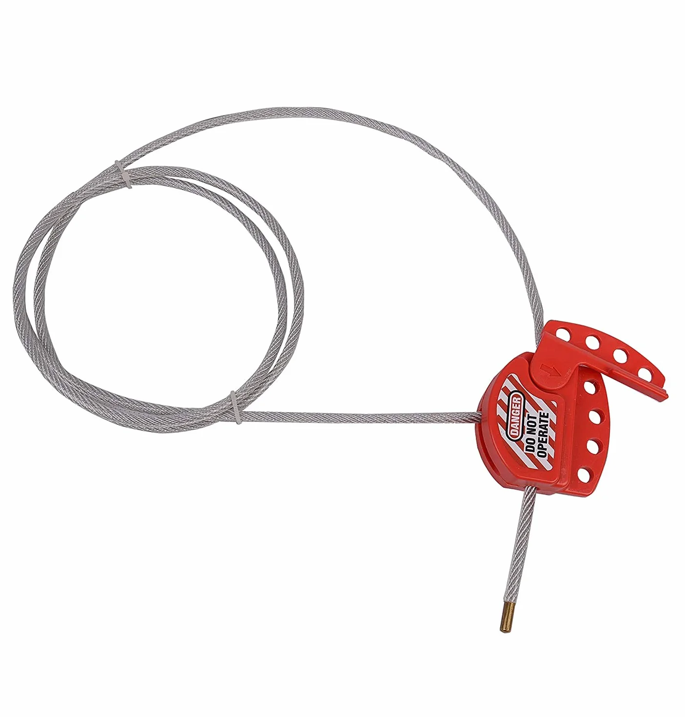 POFET Bloccaggio cavo Tagout rosso Lockout regolabile acciaio Vinile rivestito