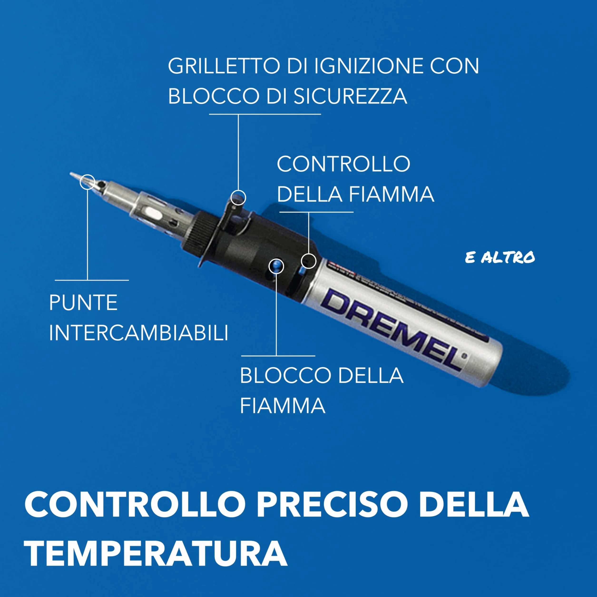 Dremel Versatip 2000 Kit di Saldatura a Gas Butano con 7 Punte Intercambiabili