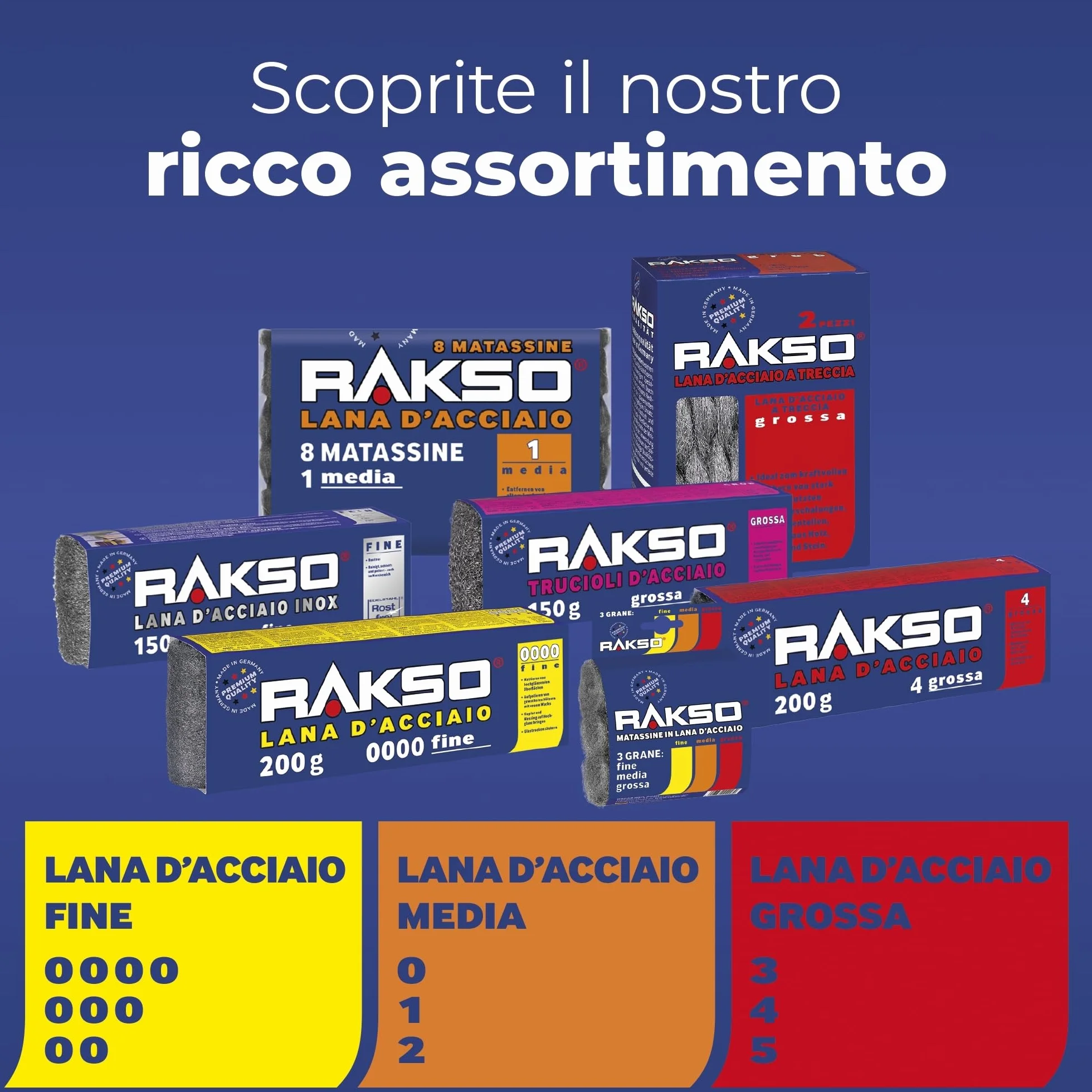RAKSO Lana di Acciaio Extrafine 0000 200g 1 Fascia lucidare legni incerati