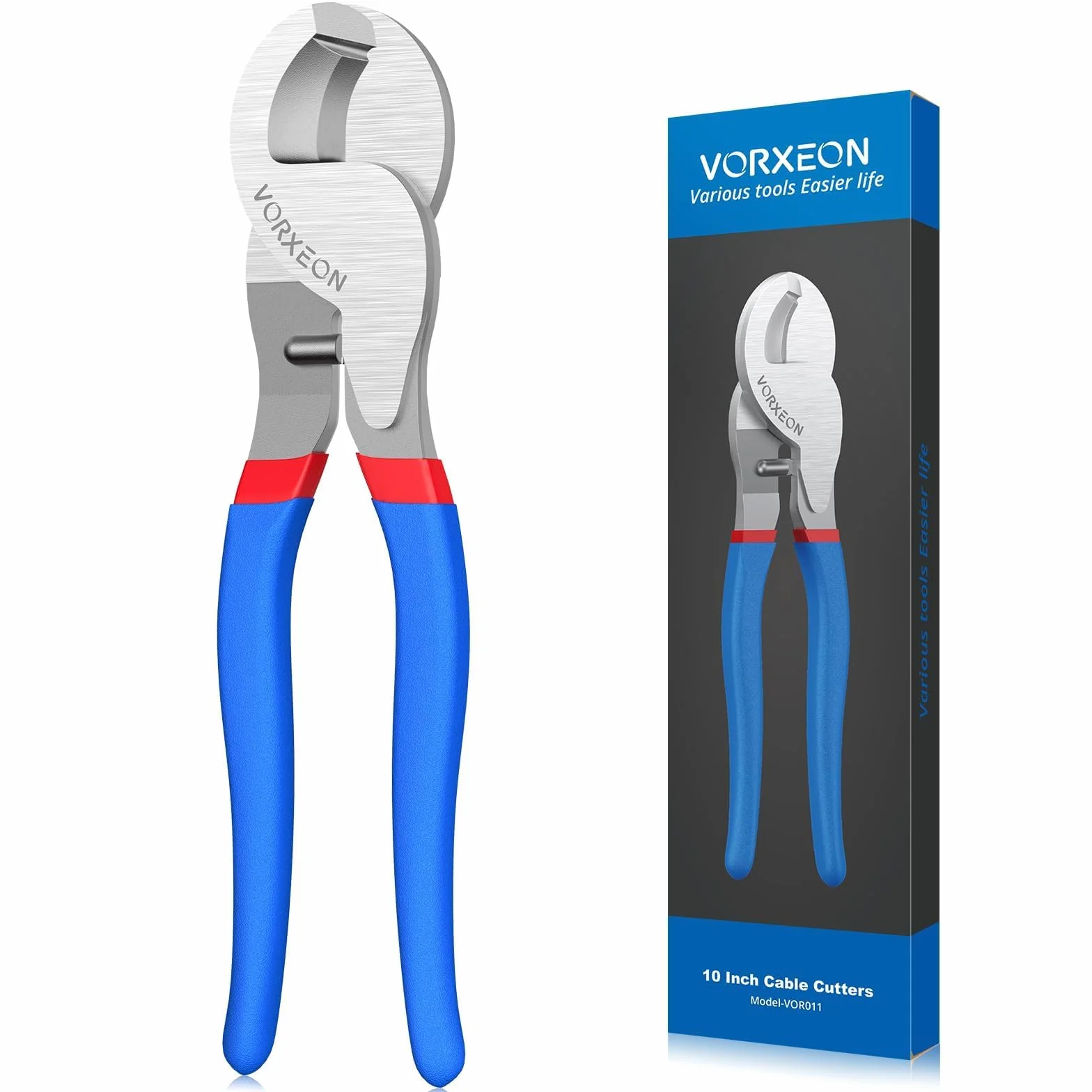 Tagliacavi 240mm, Wire Cable Cutters Acciaio 55#, Utensili da Taglio per Cavi Alluminio e Rame 0-70mm²