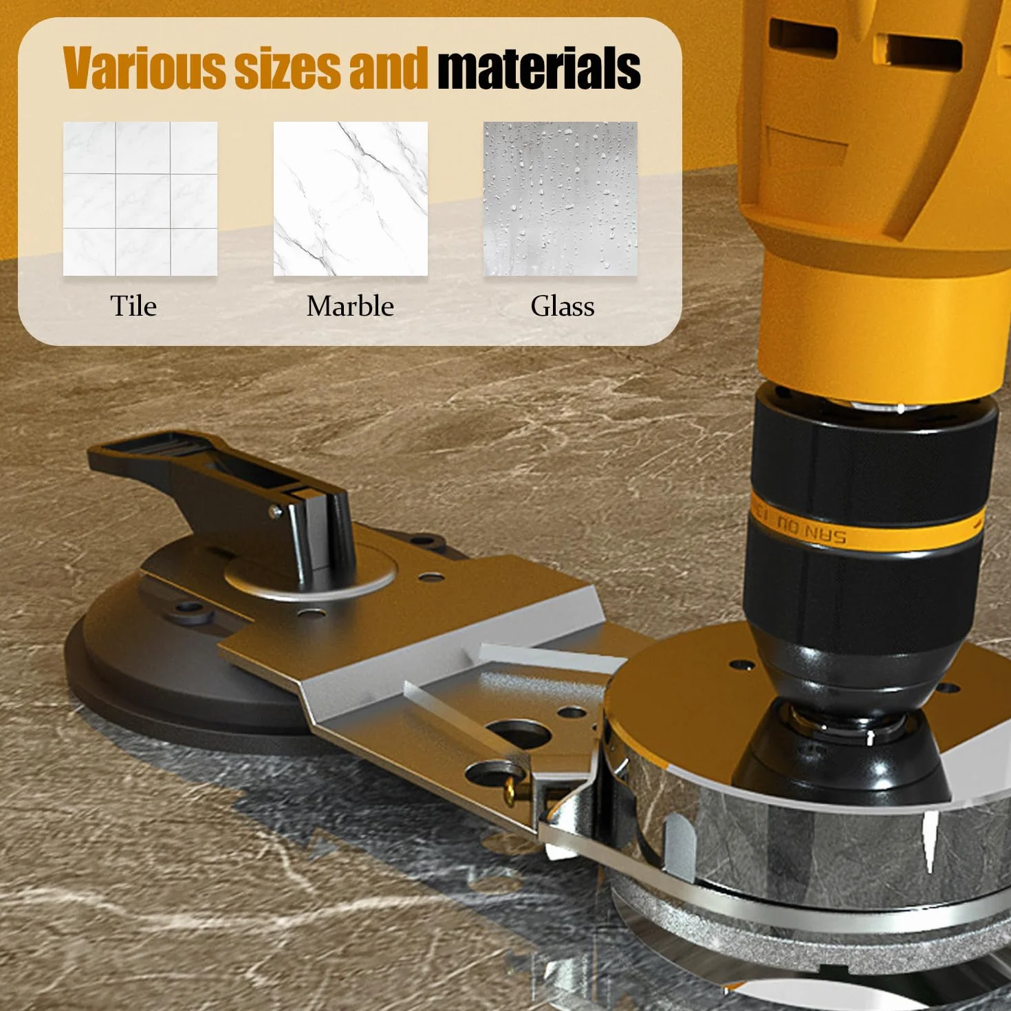 Posizionatore Perforazione Piastrelle Ceramica Striscia Fissaggio Acciaio Inossidabile Punte Trapano 6-150mm Vetro